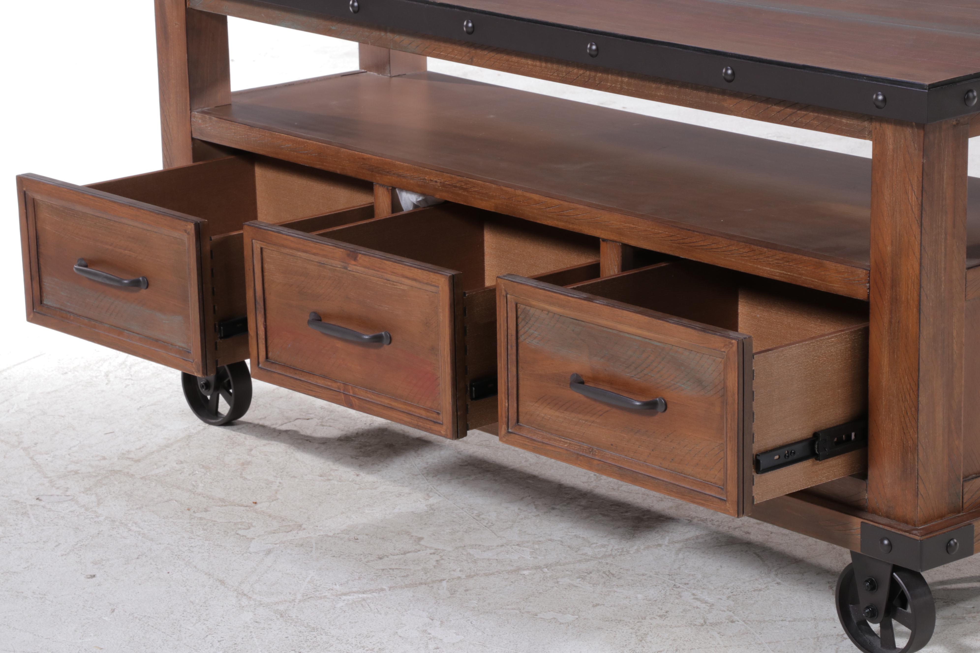 Omexey Home Furnishing Corp. Industrial Style "Factory Cart" TV Console