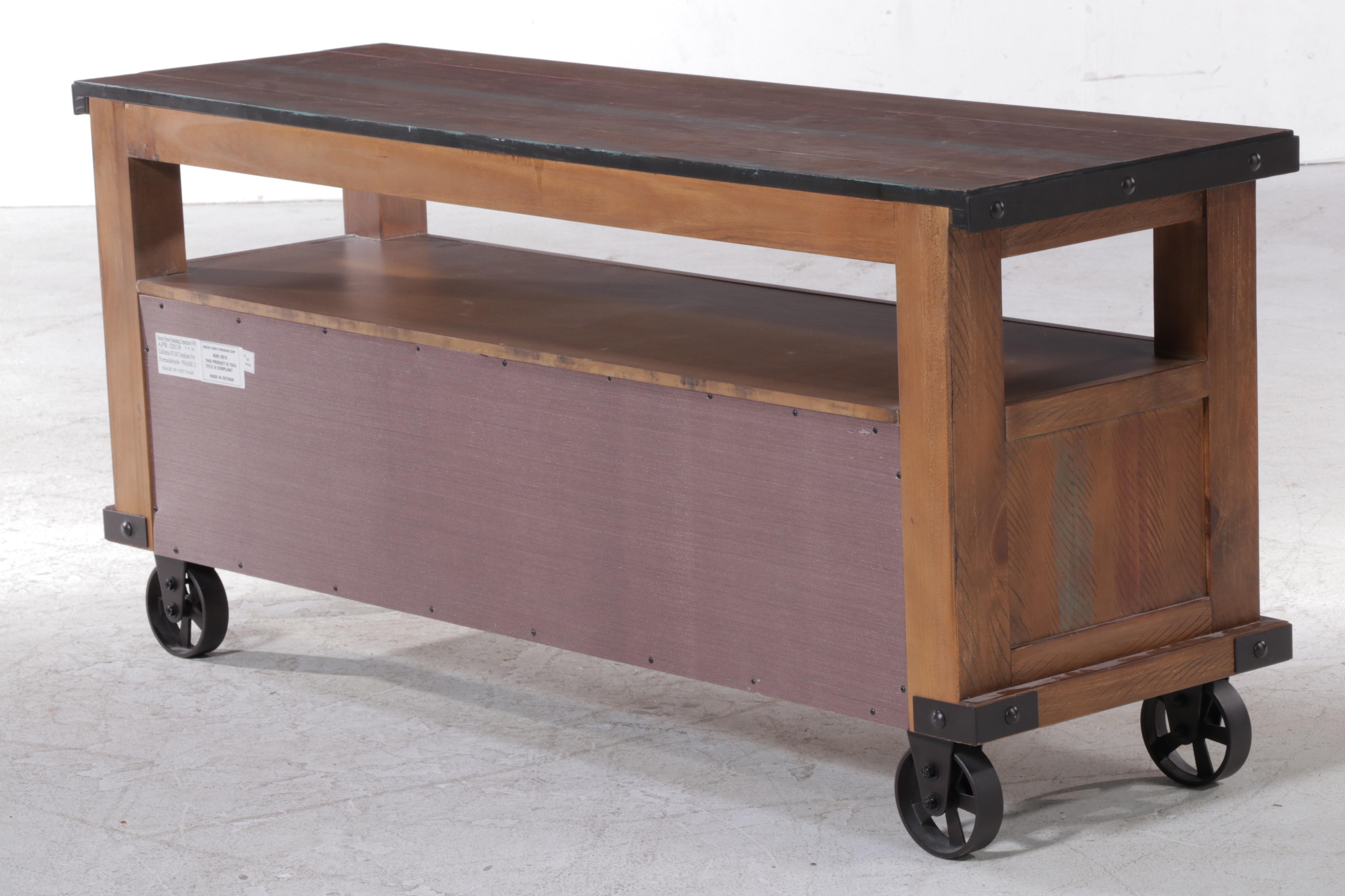 Omexey Home Furnishing Corp. Industrial Style "Factory Cart" TV Console