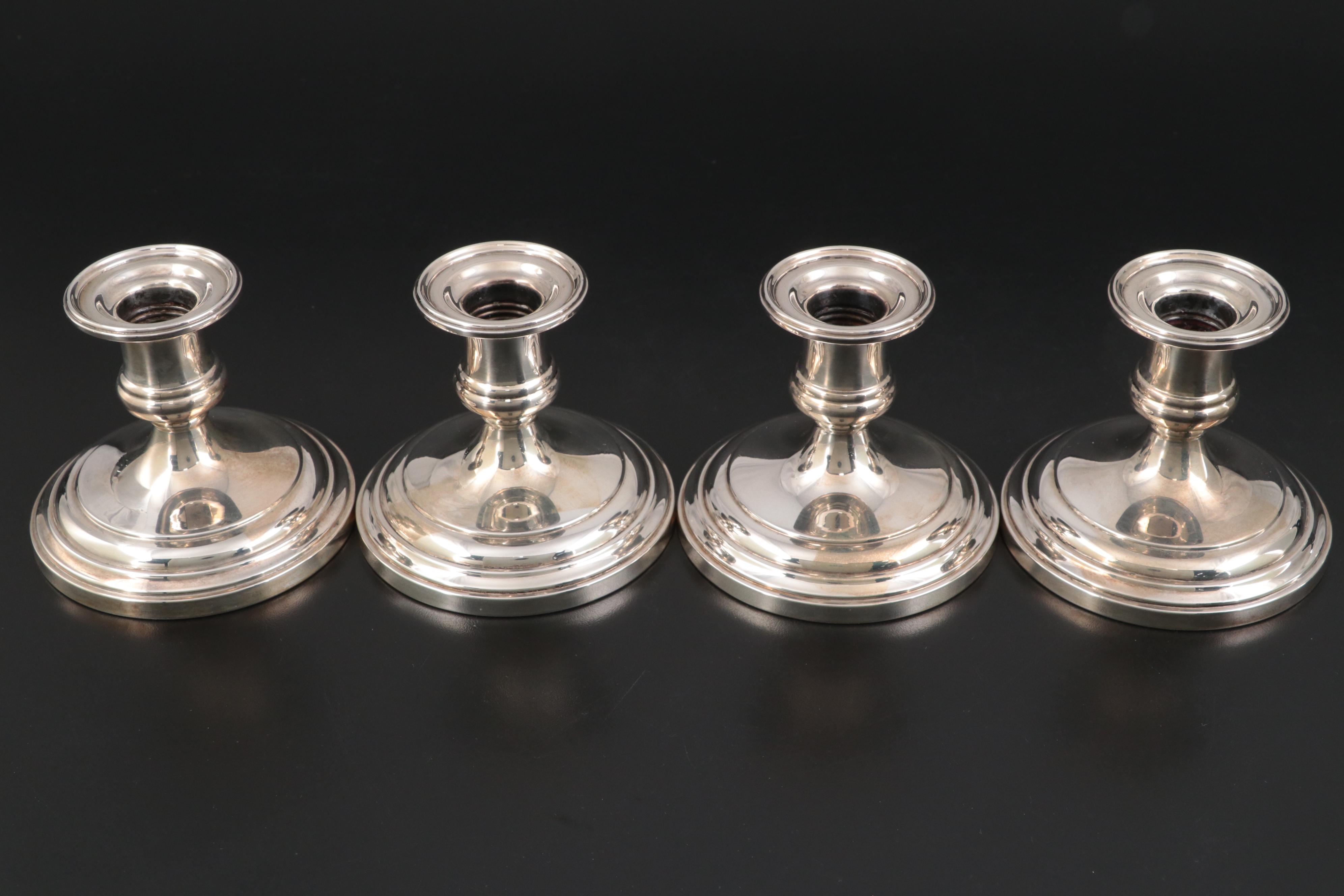 S. Kirk & Son Sterling Silver Candlesticks with Sterling Candle Snuffer