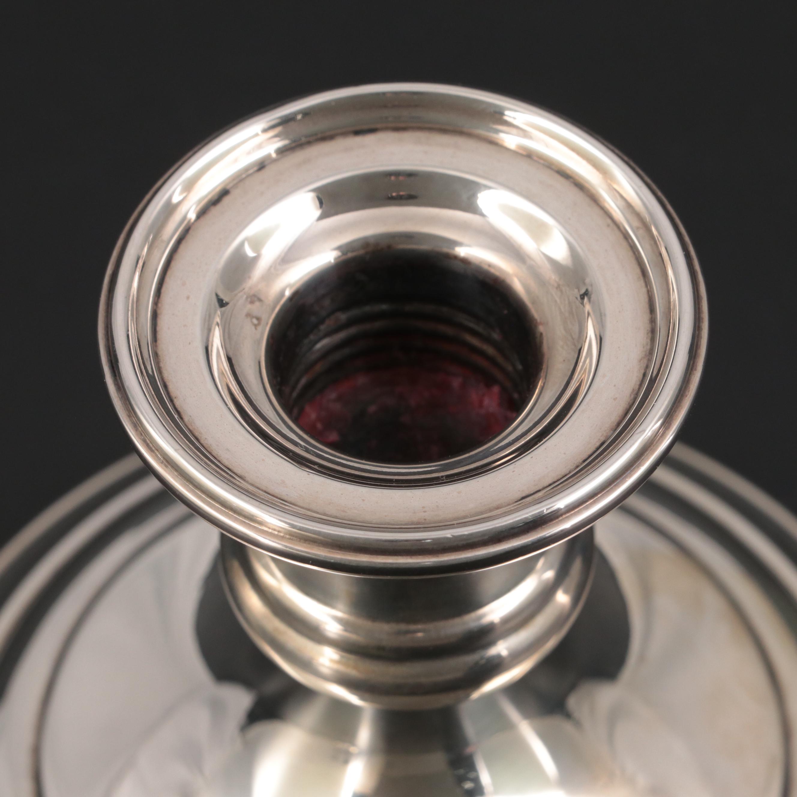 S. Kirk & Son Sterling Silver Candlesticks with Sterling Candle Snuffer