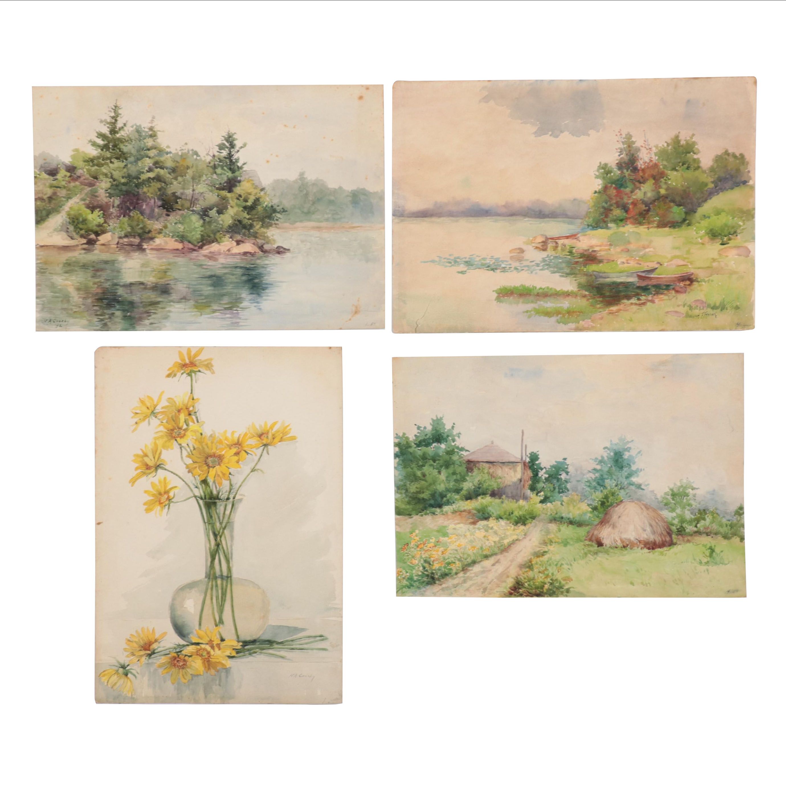 Landscape and Still Life Watercolor Paintings