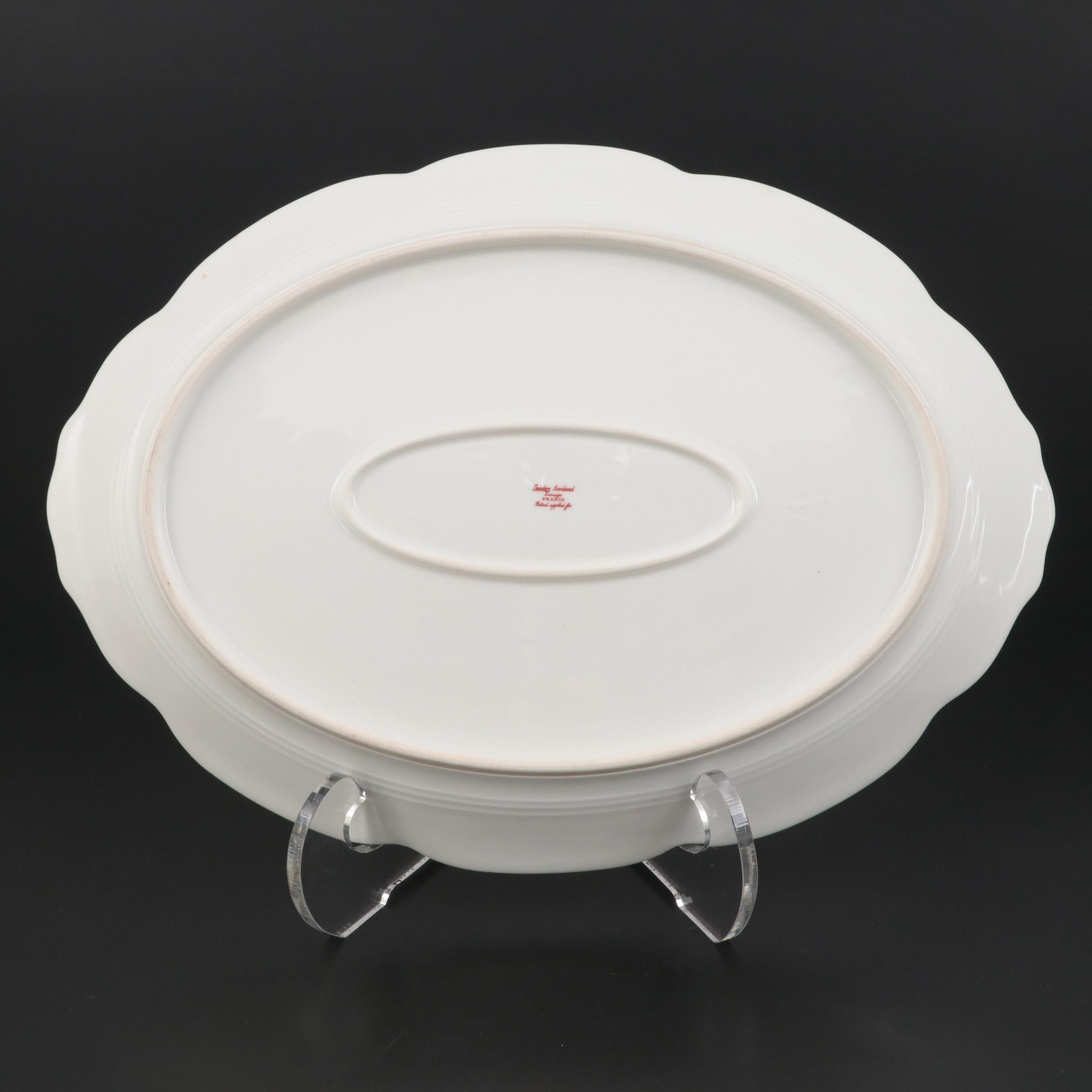 Theodore Haviland Floral Band Limoges Porcelain Serveware, Early 20th Century