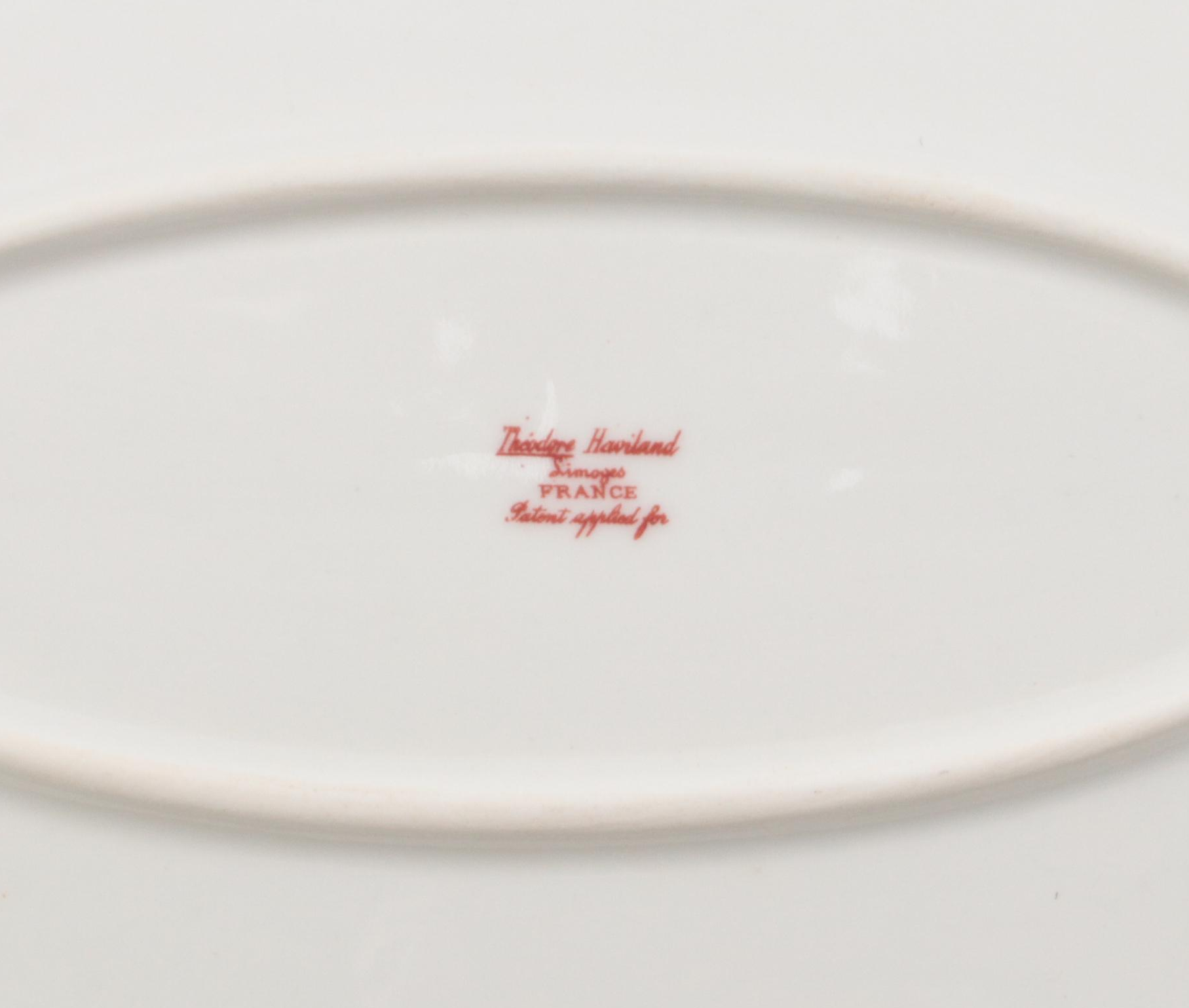 Theodore Haviland Floral Band Limoges Porcelain Serveware, Early 20th Century