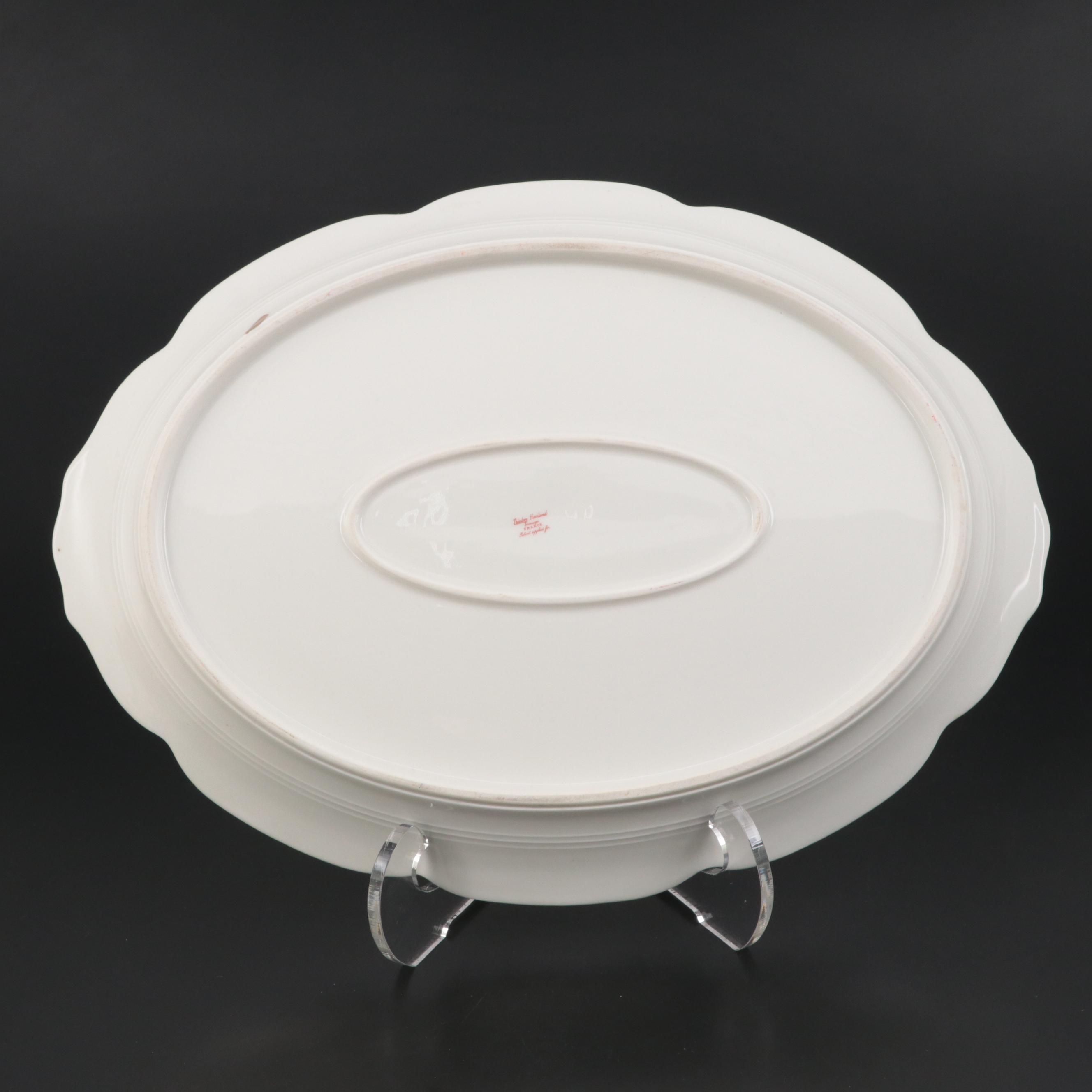 Theodore Haviland Floral Band Limoges Porcelain Serveware, Early 20th Century