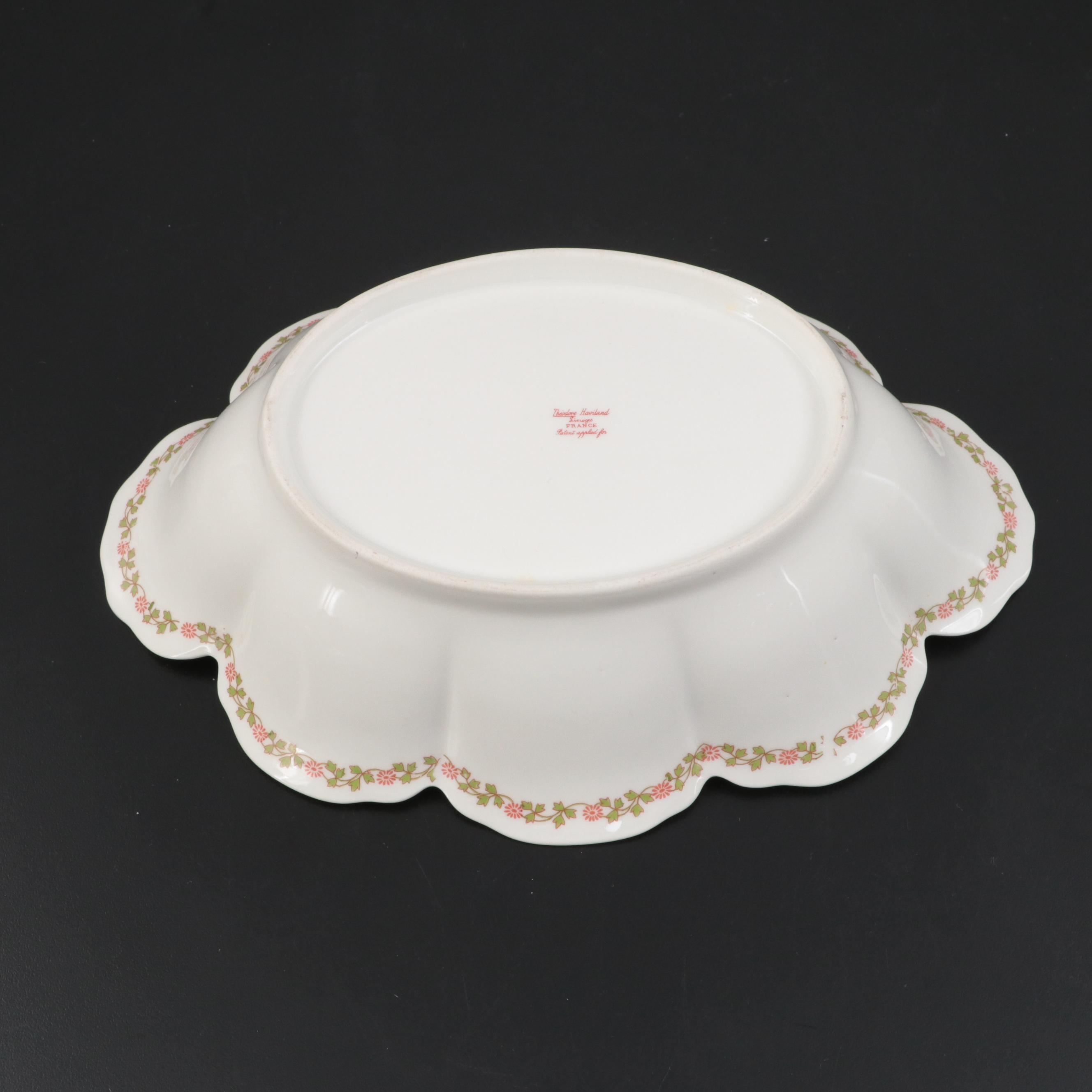 Theodore Haviland Floral Band Limoges Porcelain Serveware, Early 20th Century