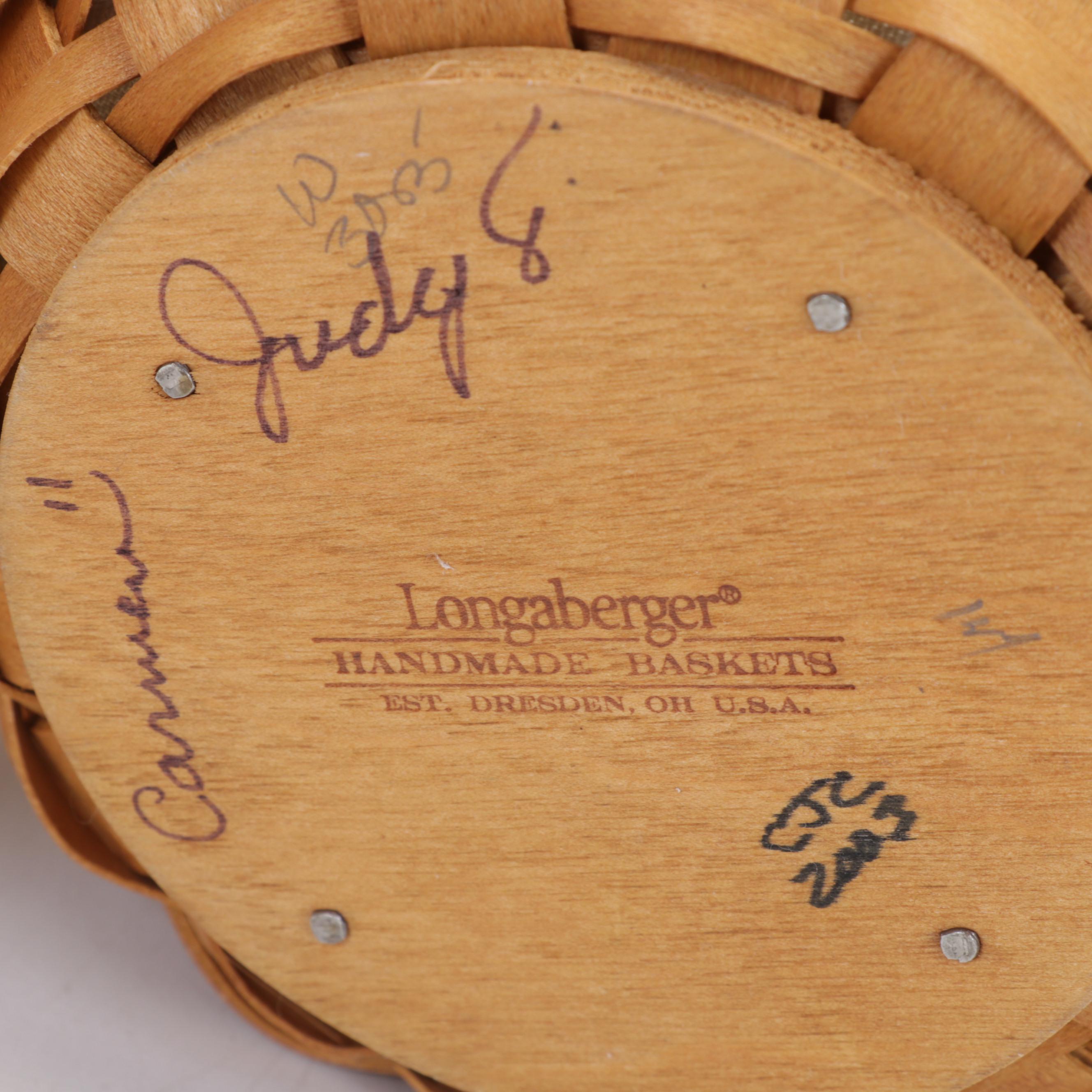 Longaberger Handwoven Wicker Baskets and Wrought Iron Basket Stand