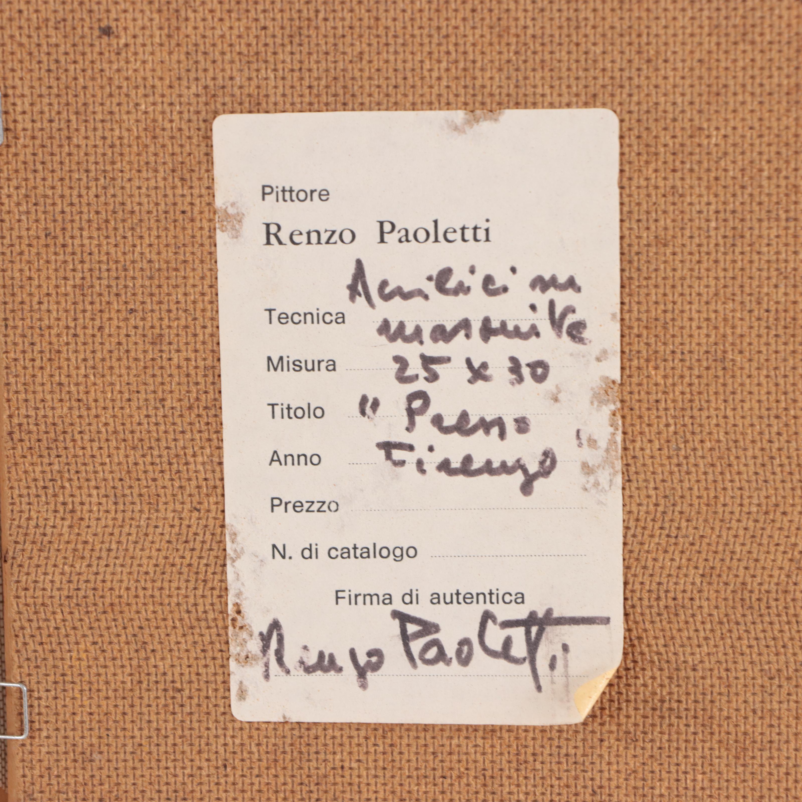 Renzo Paoletti Oil Painting of Florence Landscape "Premo Firenze"