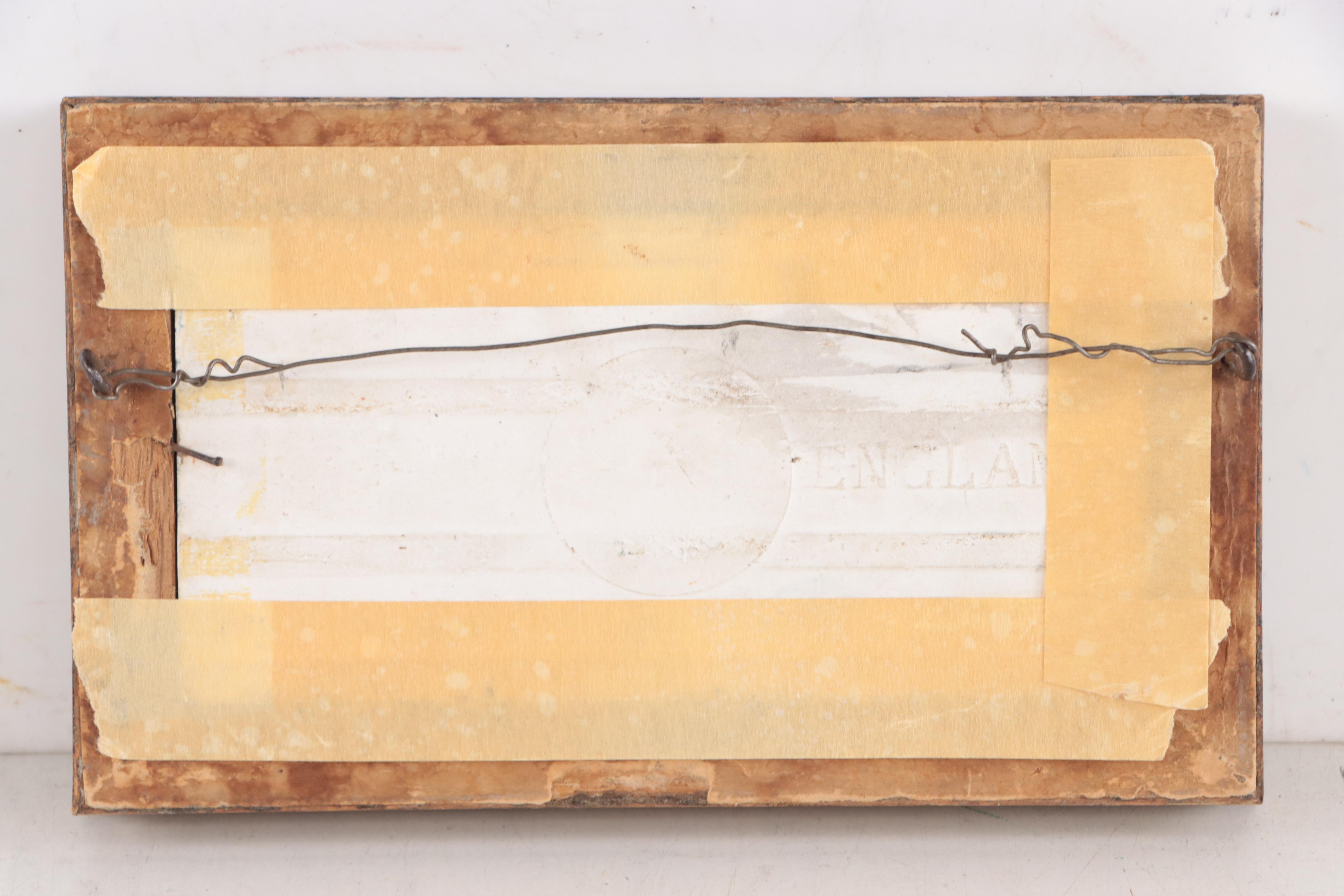 Hand-Painted Ceramic Tile of Landscape with Windmill