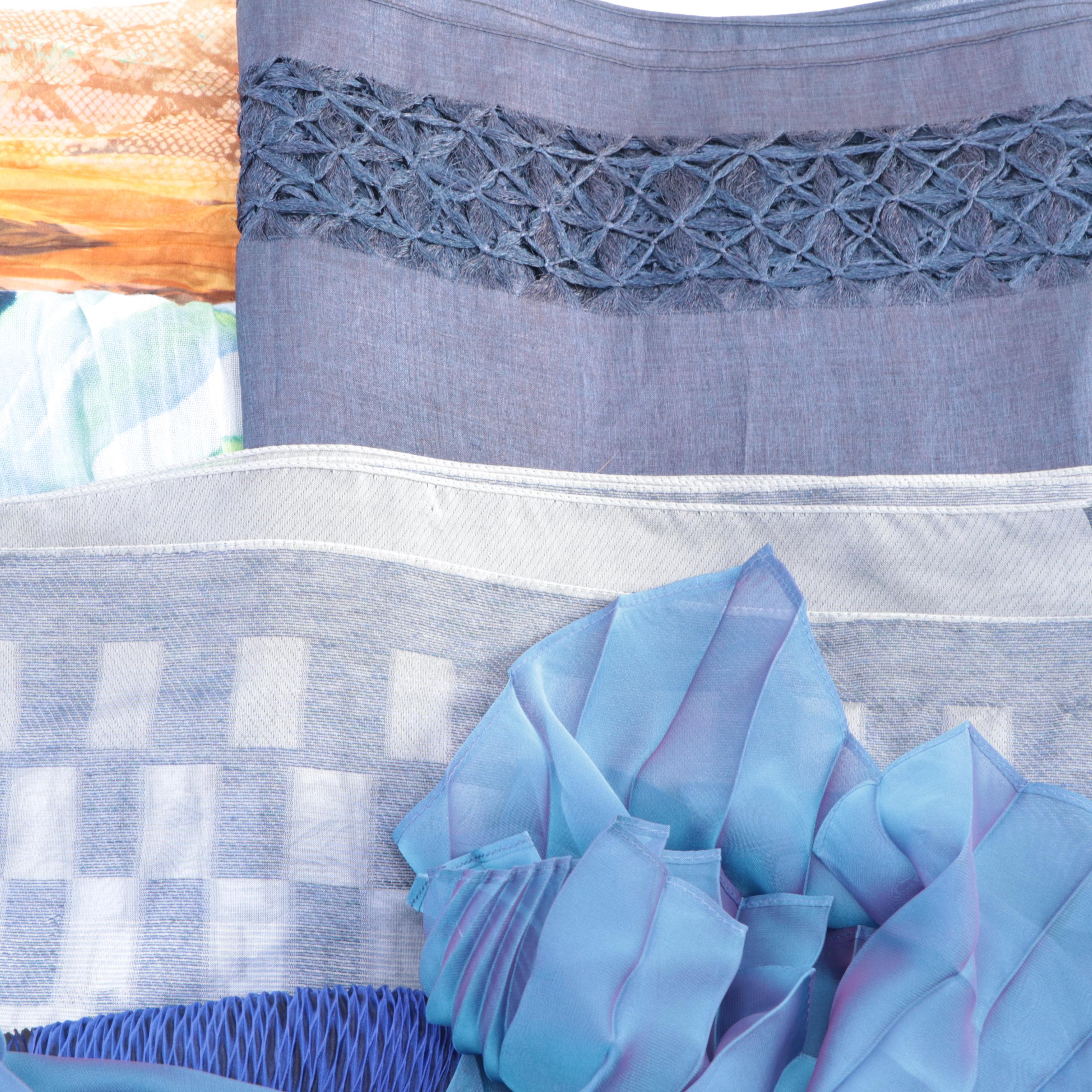 Armani Collezioni, Tolani, and More Pleated and Embellished Scarves