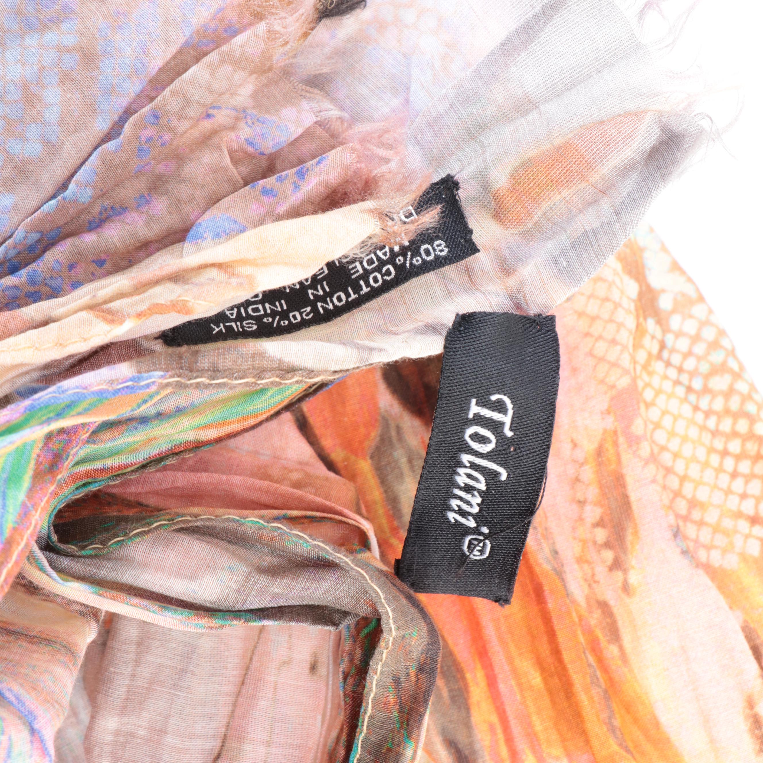 Armani Collezioni, Tolani, and More Pleated and Embellished Scarves