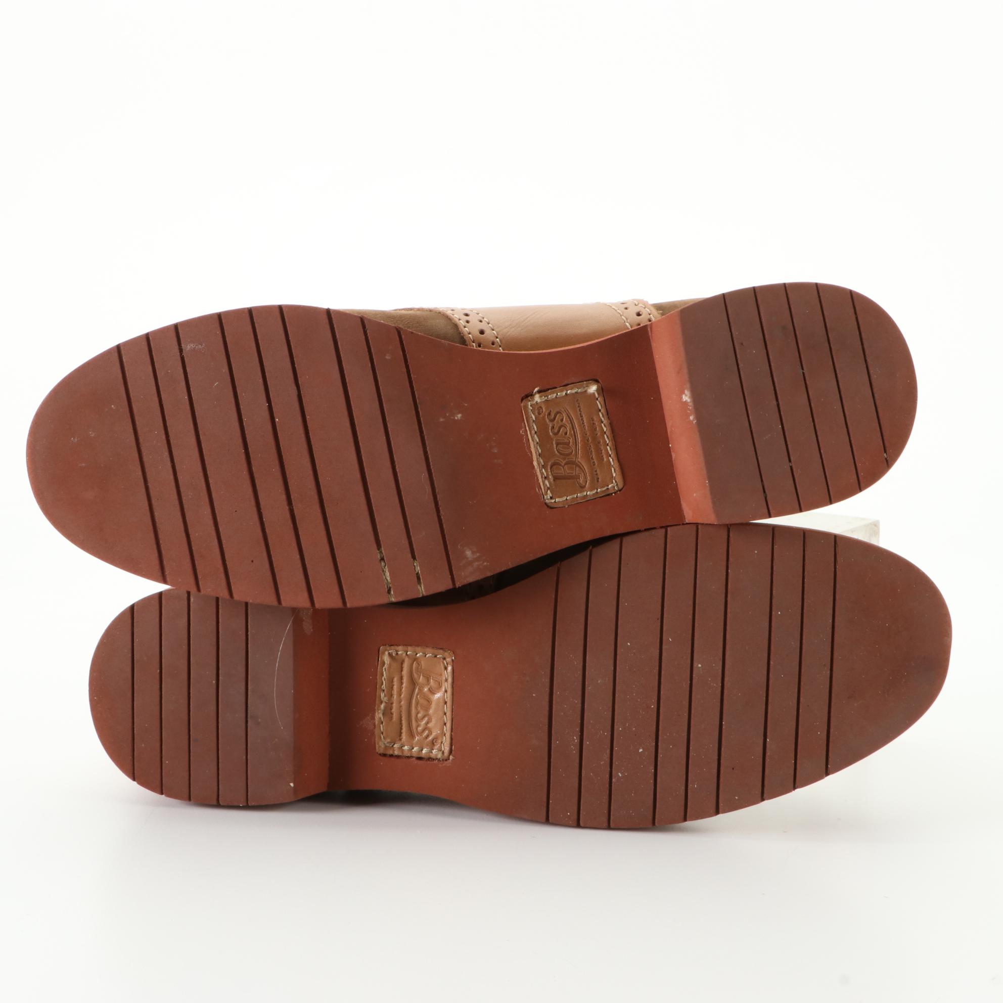 Bass Enfield Saddle Oxford Shoes in Bicolor Leather with Boxes