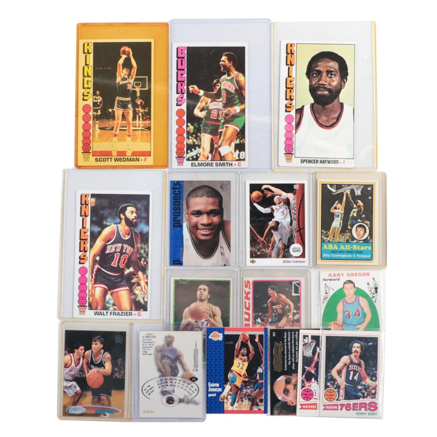 Topps, More Basketball Cards with Frazier, Cunningham, Rookies, 1970s–2000s
