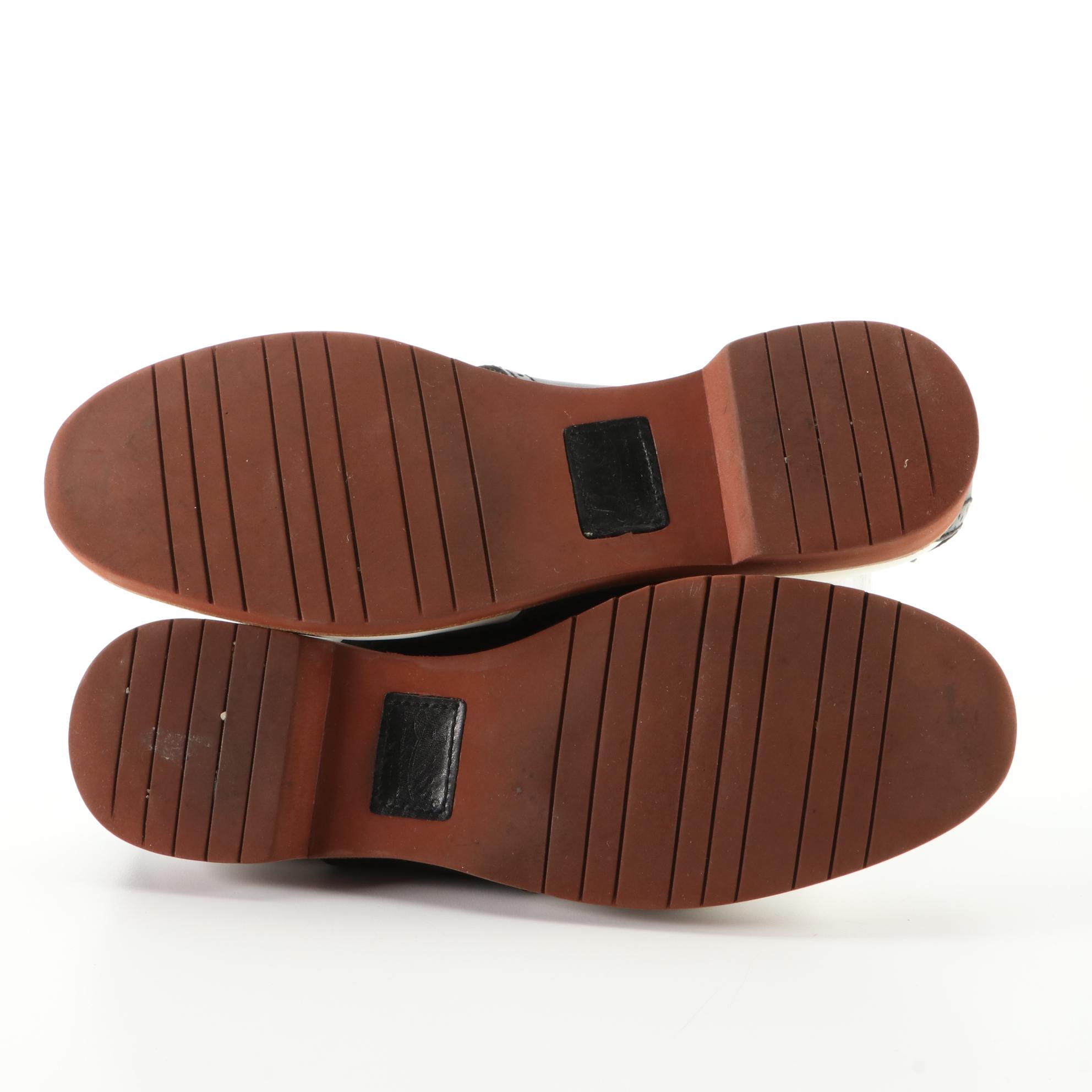 Bass Enfield Saddle Oxford Shoes in Bicolor Leather with Boxes