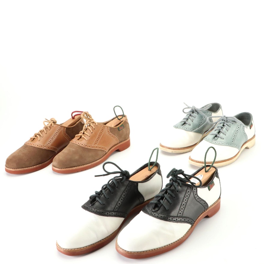 Bass Enfield Saddle Oxford Shoes in Bicolor Leather with Boxes