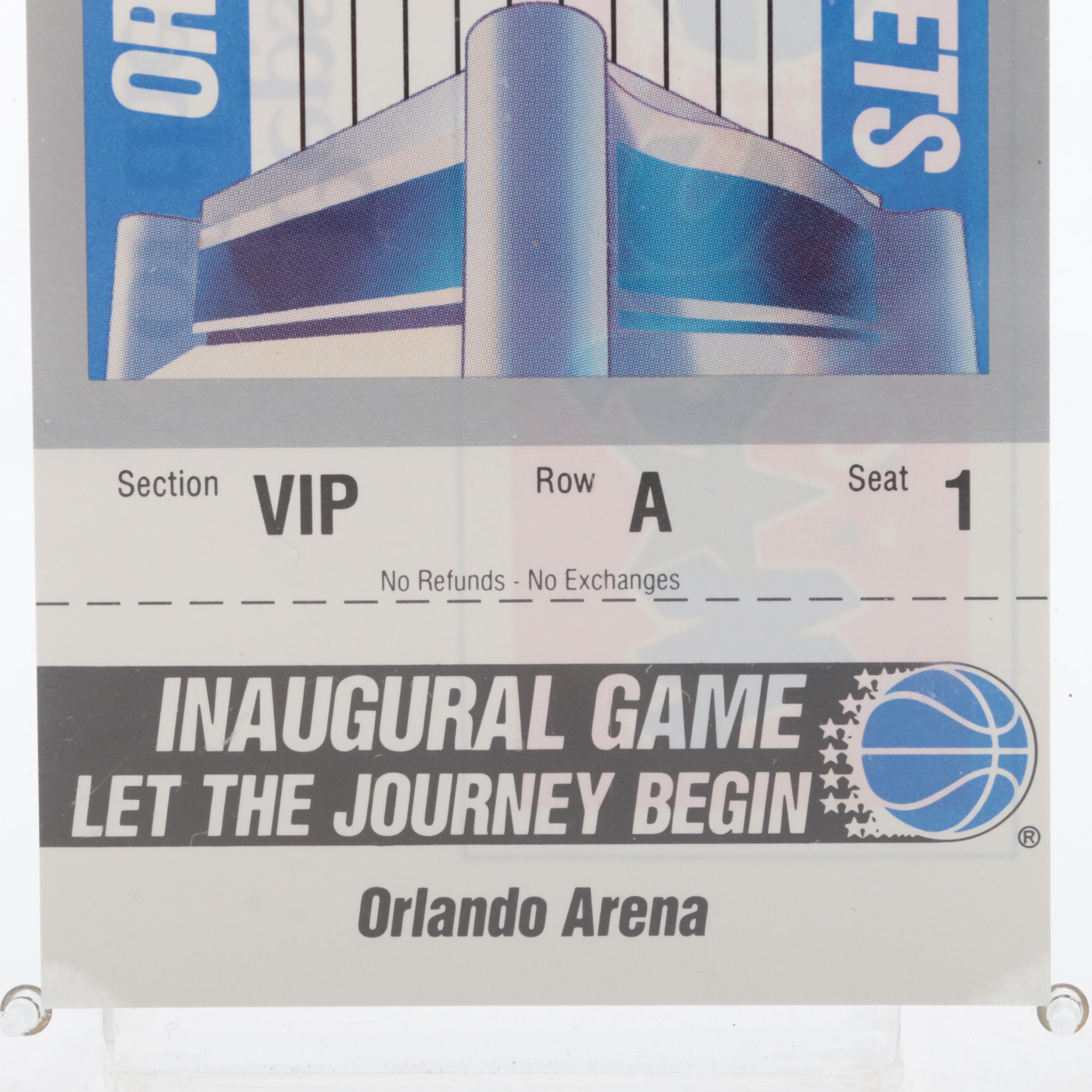1989 Inaugural Orlando Magic v. New Jersey Nets Game 1 VIP Commemorative Ticket