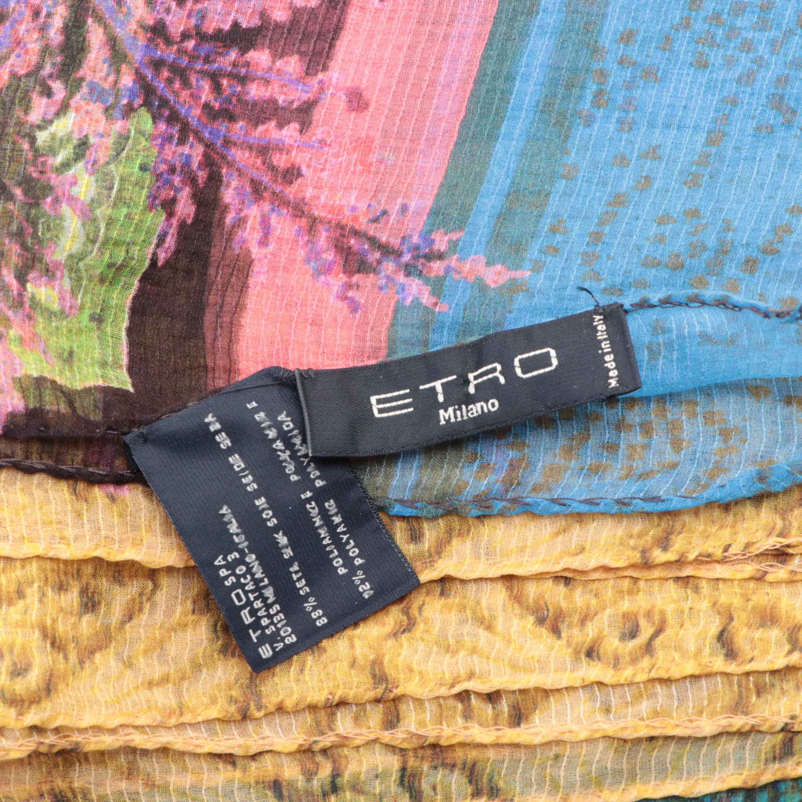 Etro Silk Print Scarf with Perry Ellis, Echo, Calvin Klein, and More Scarves