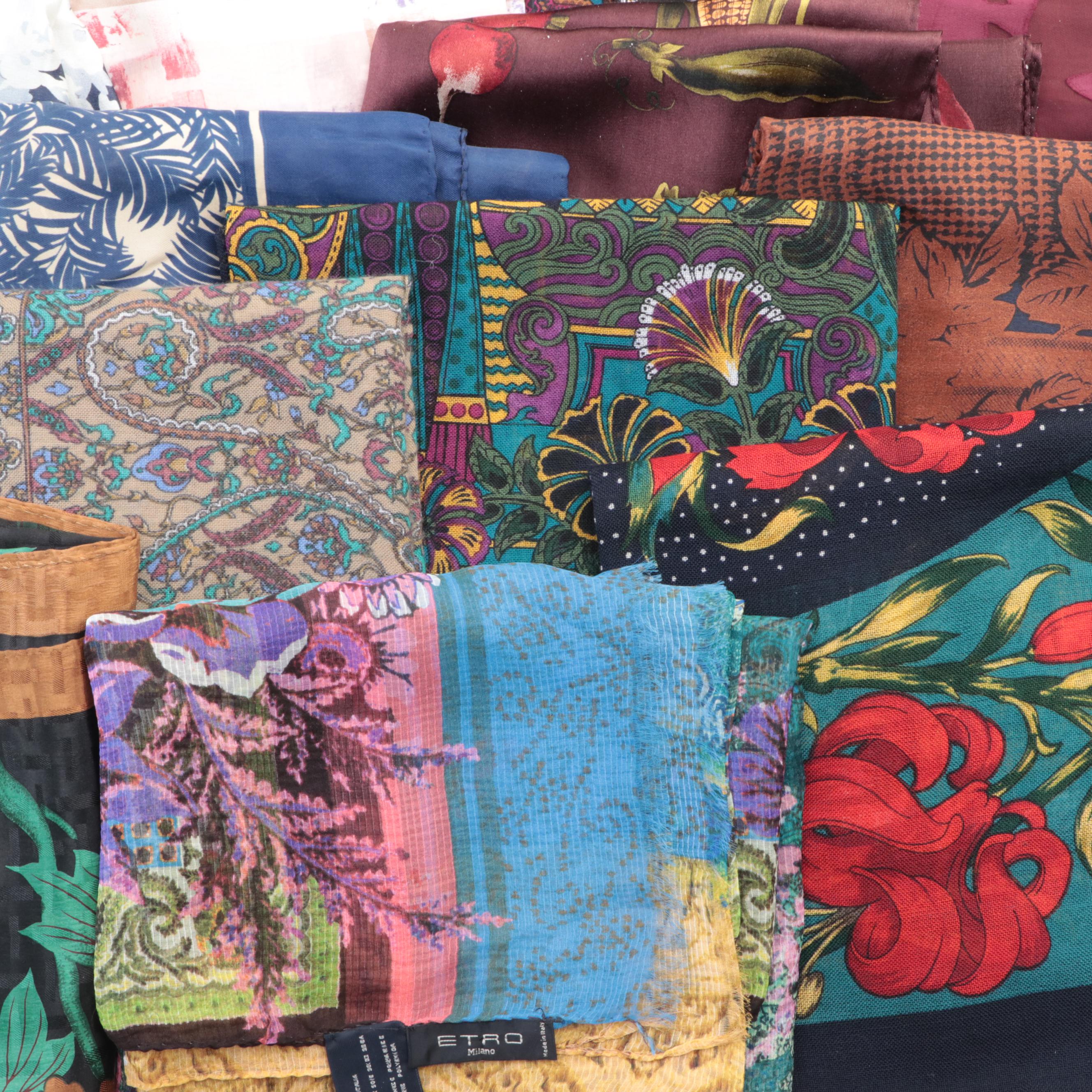 Etro Silk Print Scarf with Perry Ellis, Echo, Calvin Klein, and More Scarves