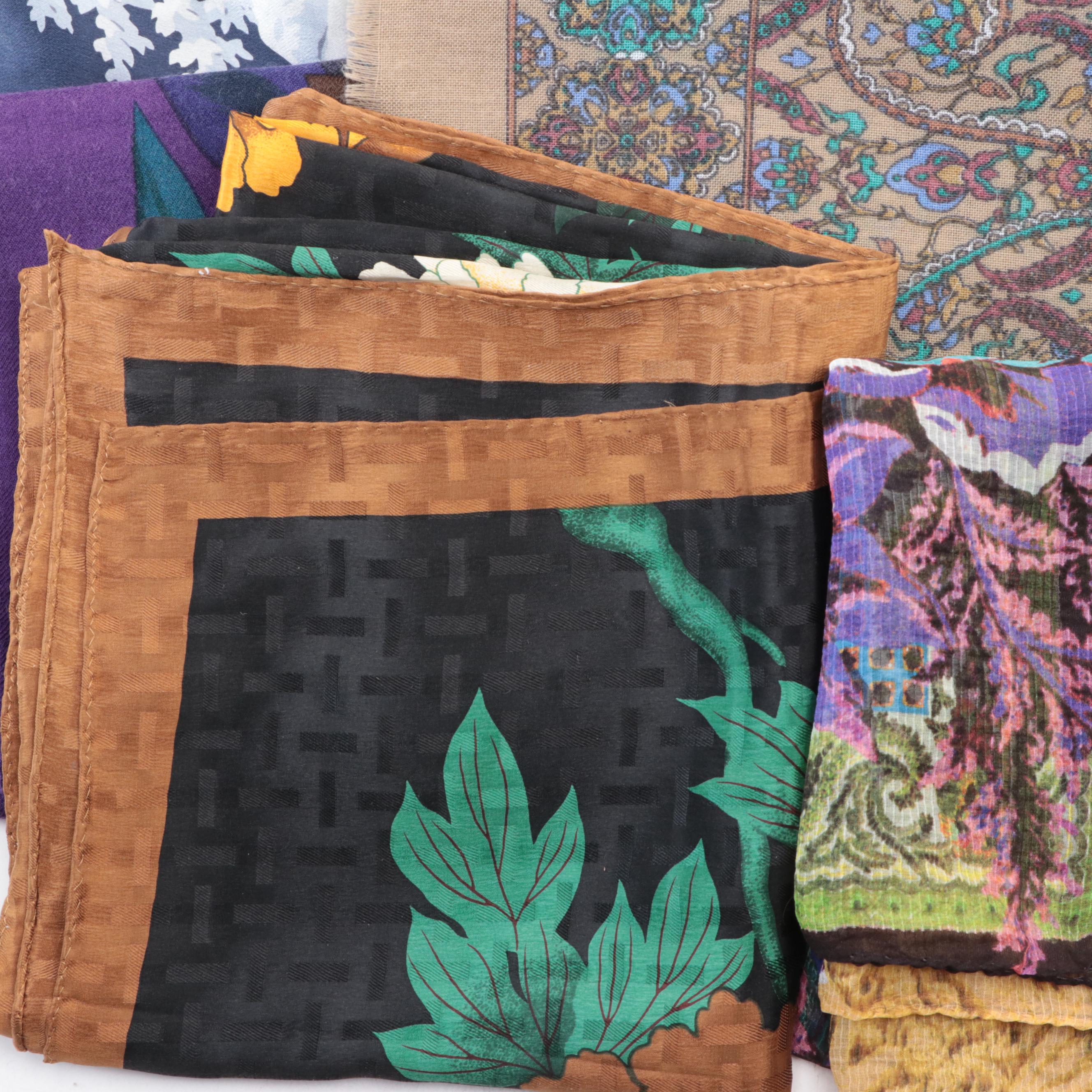 Etro Silk Print Scarf with Perry Ellis, Echo, Calvin Klein, and More Scarves