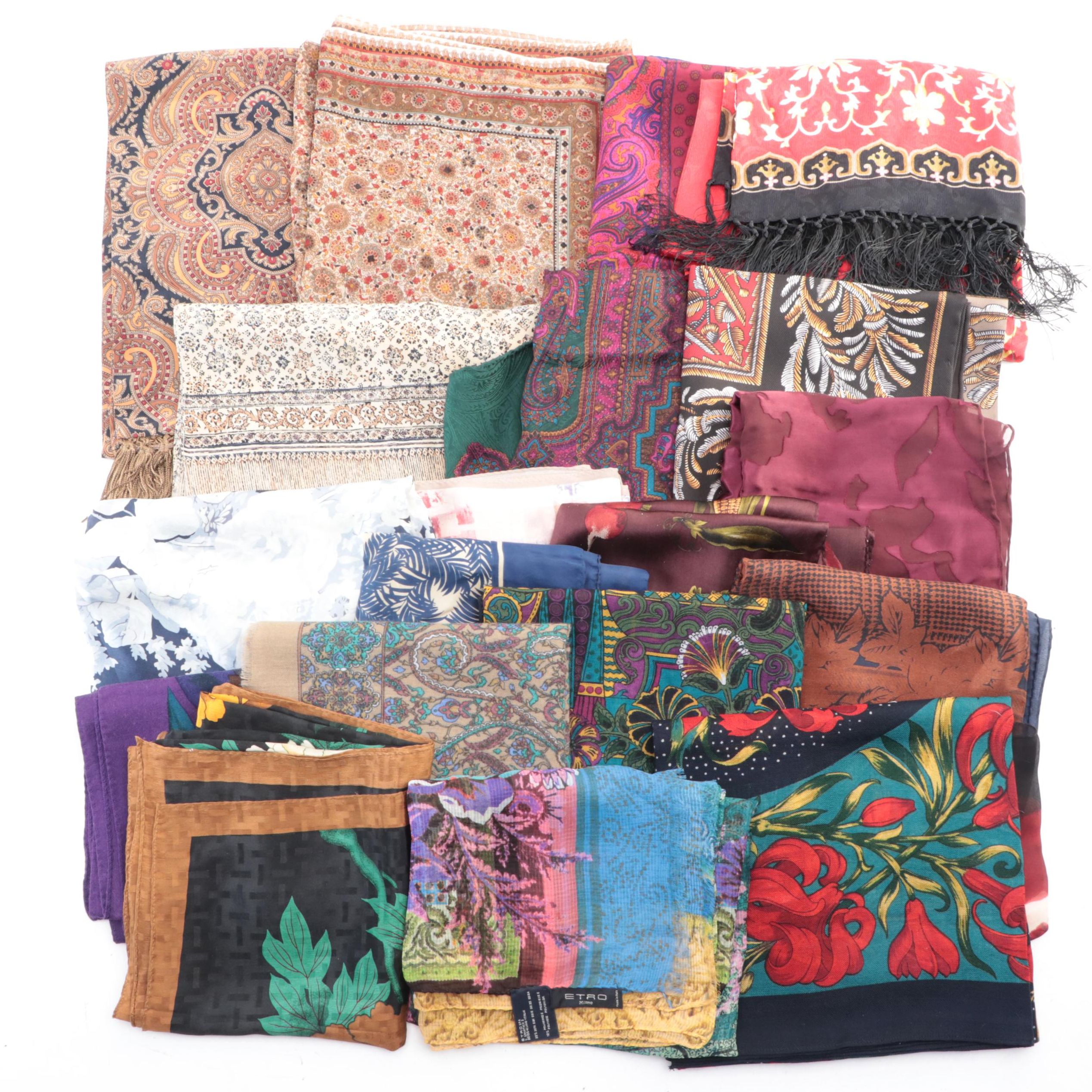Etro Silk Print Scarf with Perry Ellis, Echo, Calvin Klein, and More Scarves