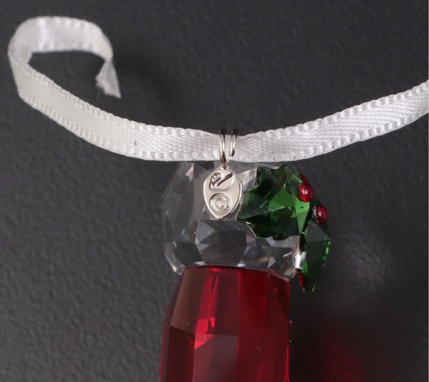 Swarovski Bear, Gingerbread Man, Stocking, and Holly Crystal Ornaments