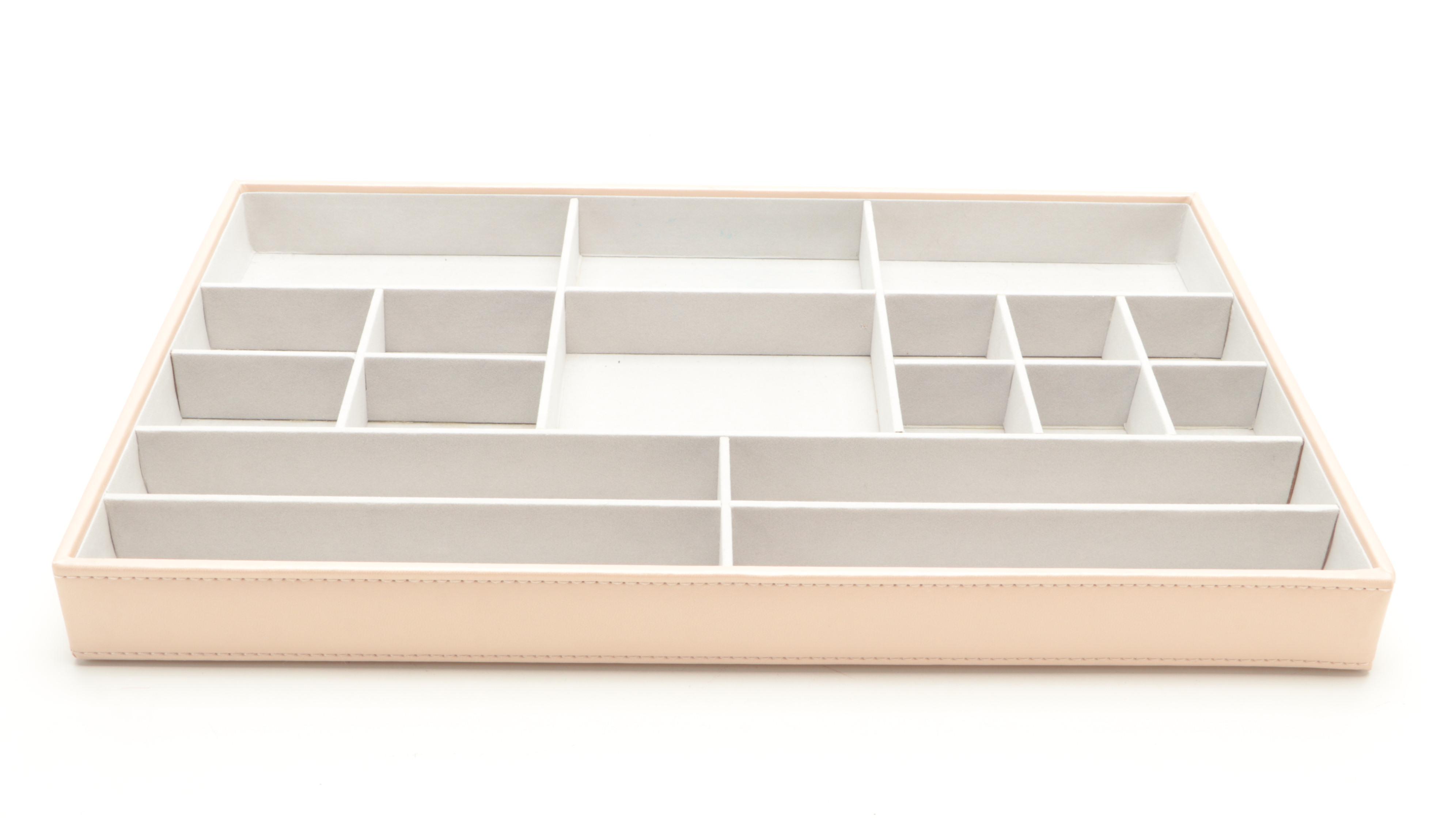 Padded Fabric Storage Box With Richards Homeware Stackable Jewelry Organizers