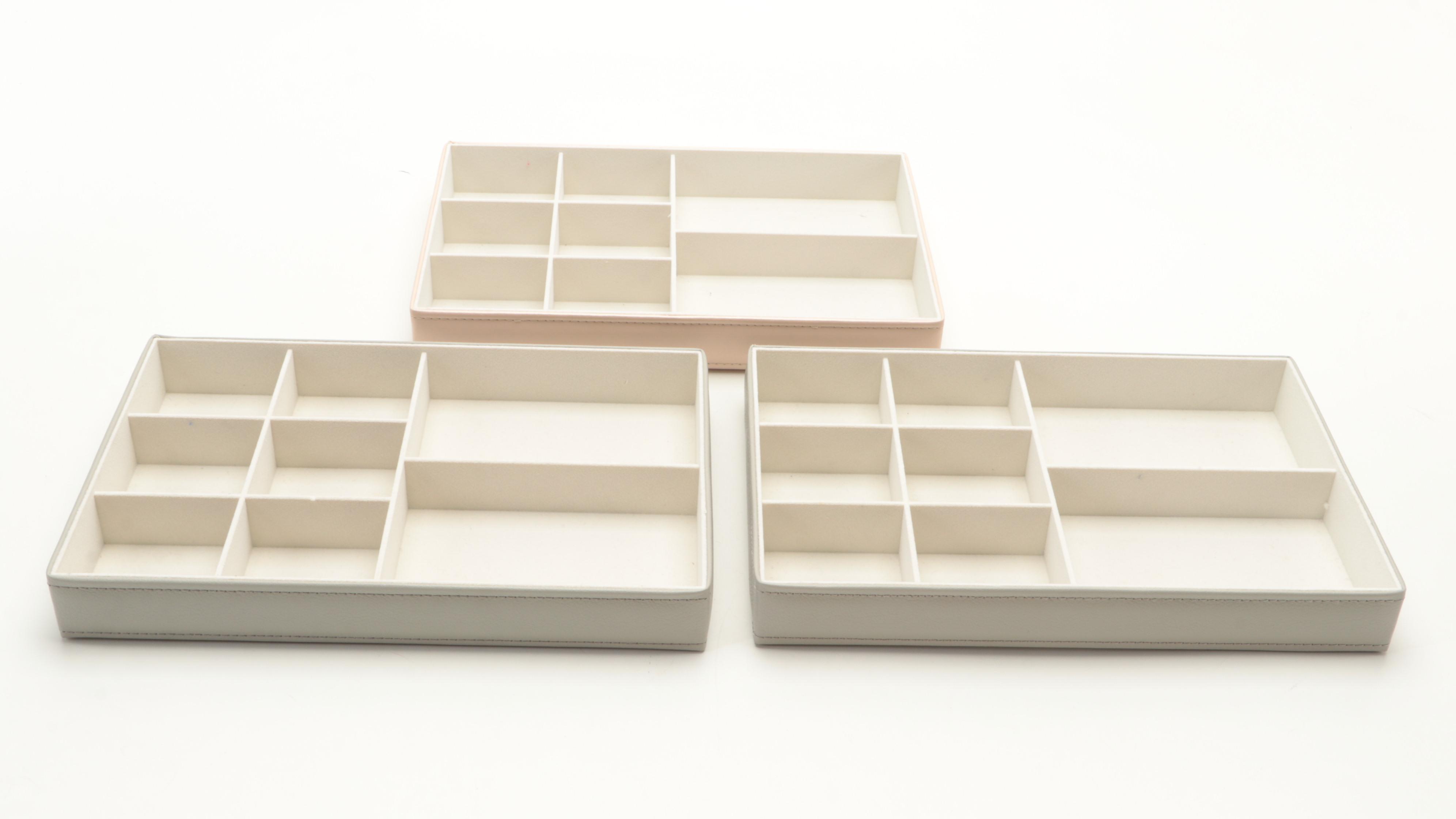 Padded Fabric Storage Box With Richards Homeware Stackable Jewelry Organizers