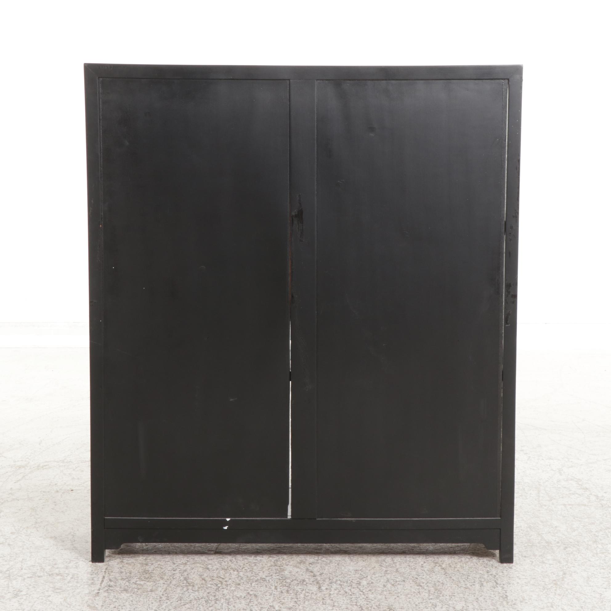 Chinese Style Ebonized Wood Decorative Shelf, 20th Century