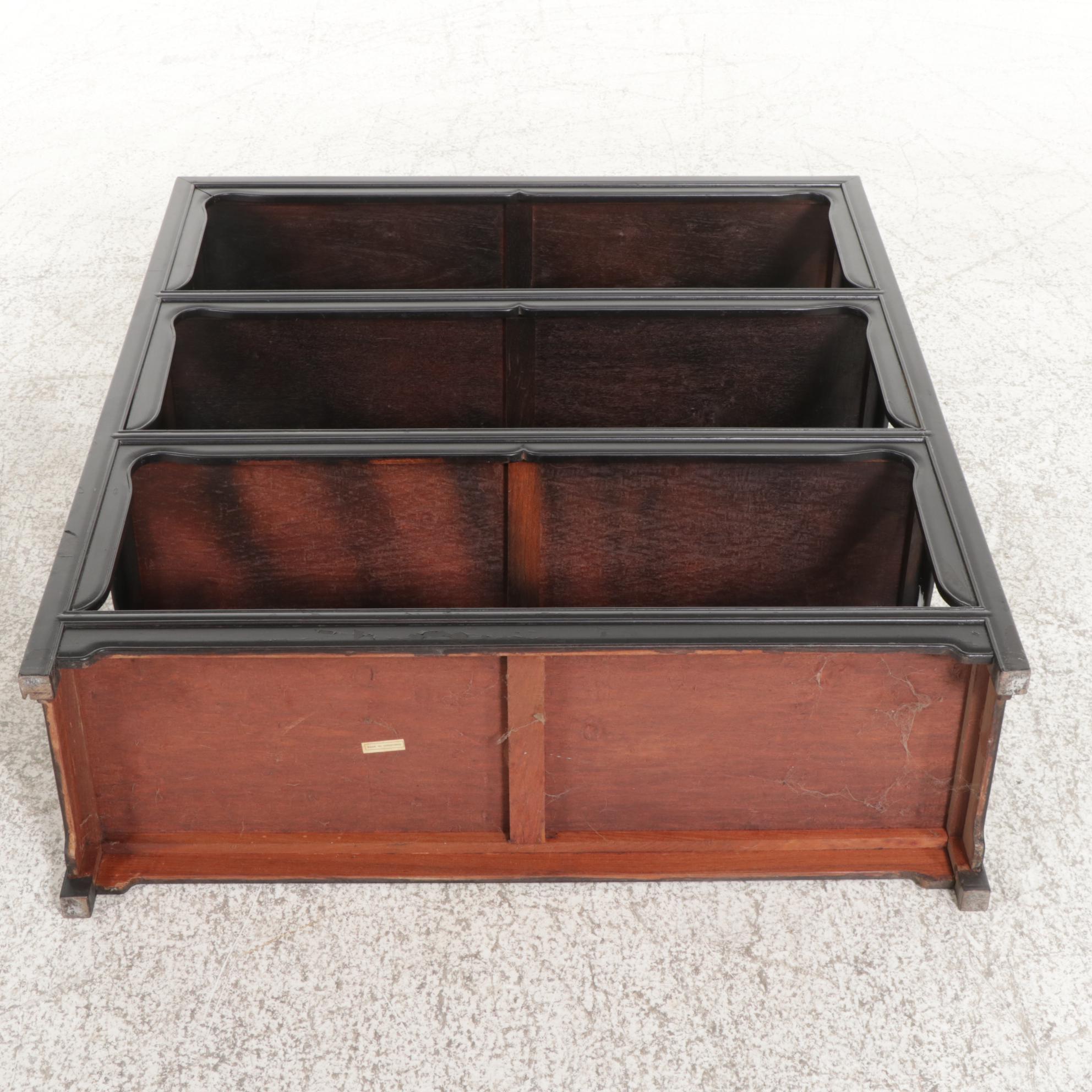 Chinese Style Ebonized Wood Decorative Shelf, 20th Century