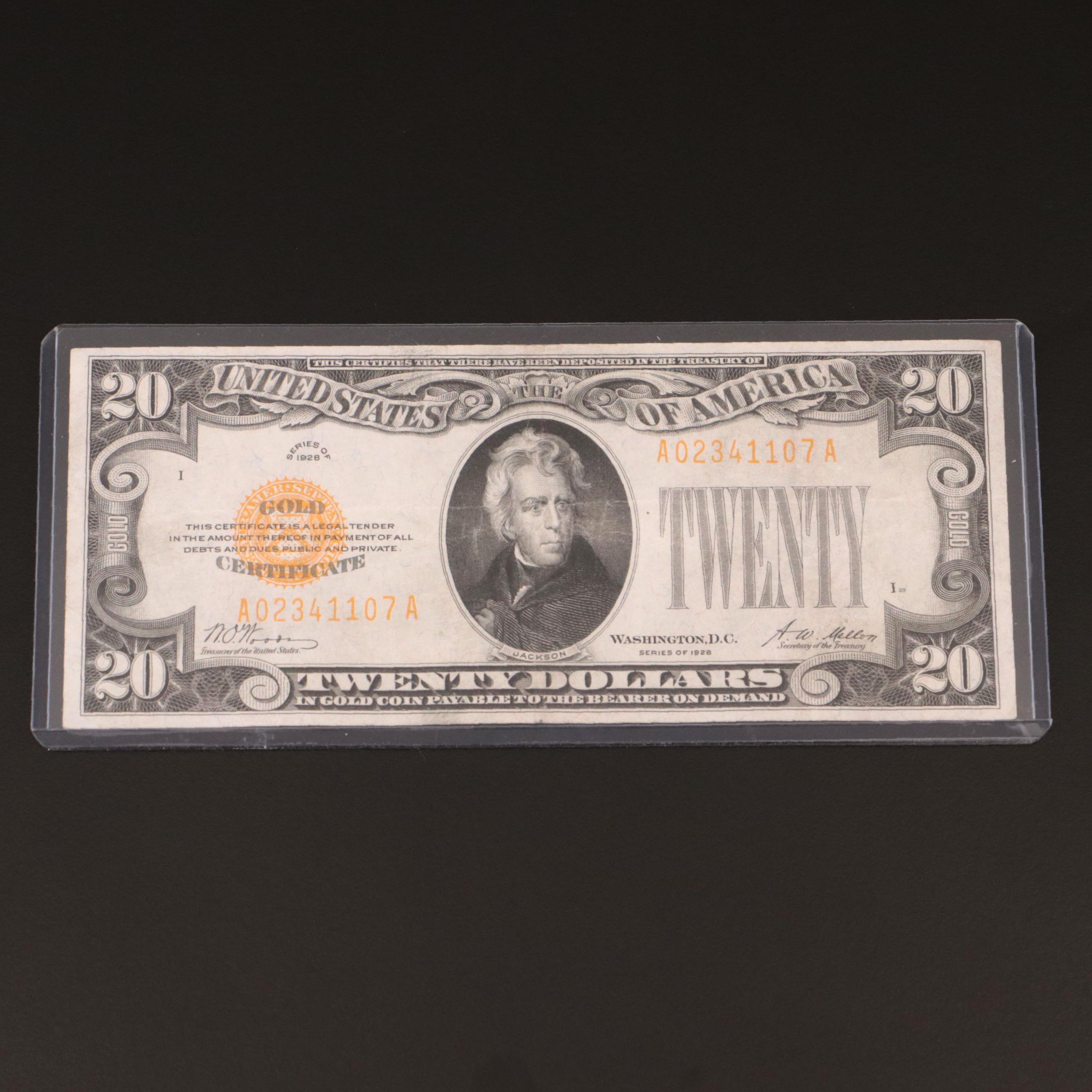 Series 1928 $20 Gold Certificate EBTH