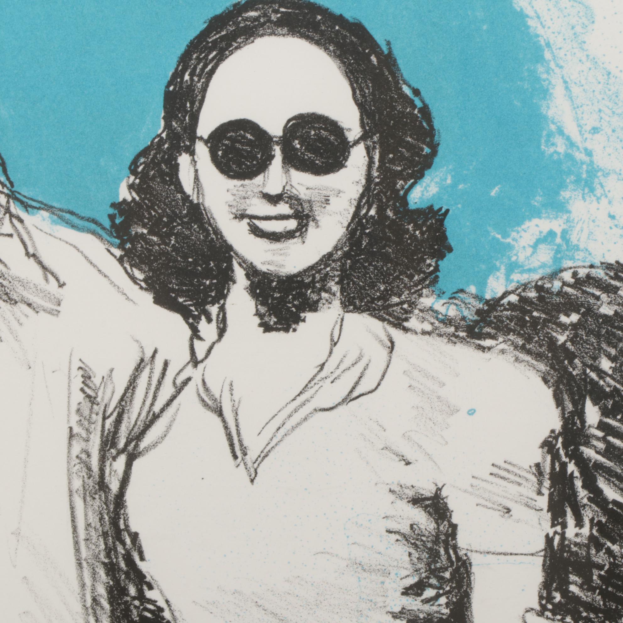 Sidney Chafetz Color Lithograph "Irma Cohen and Gene Silverman," Circa 1998