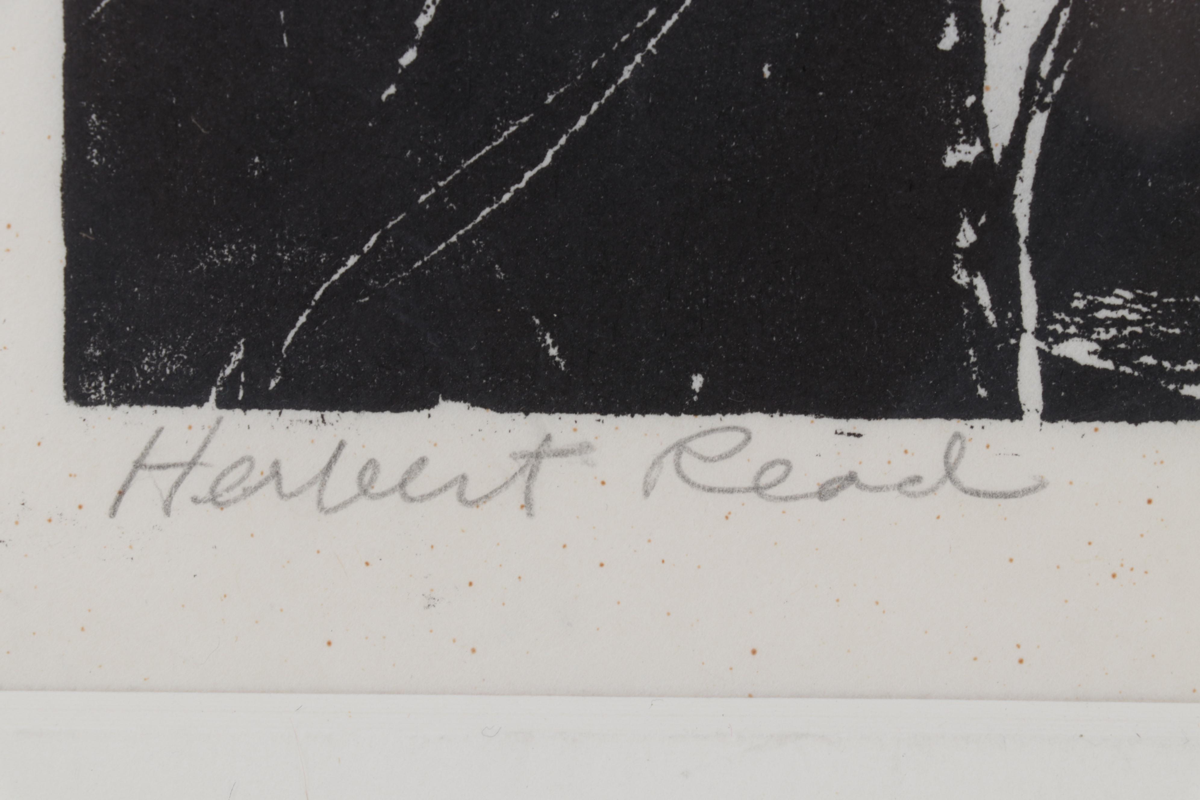 Sidney Chafetz Portrait Woodcut "Herbert Read," 1963