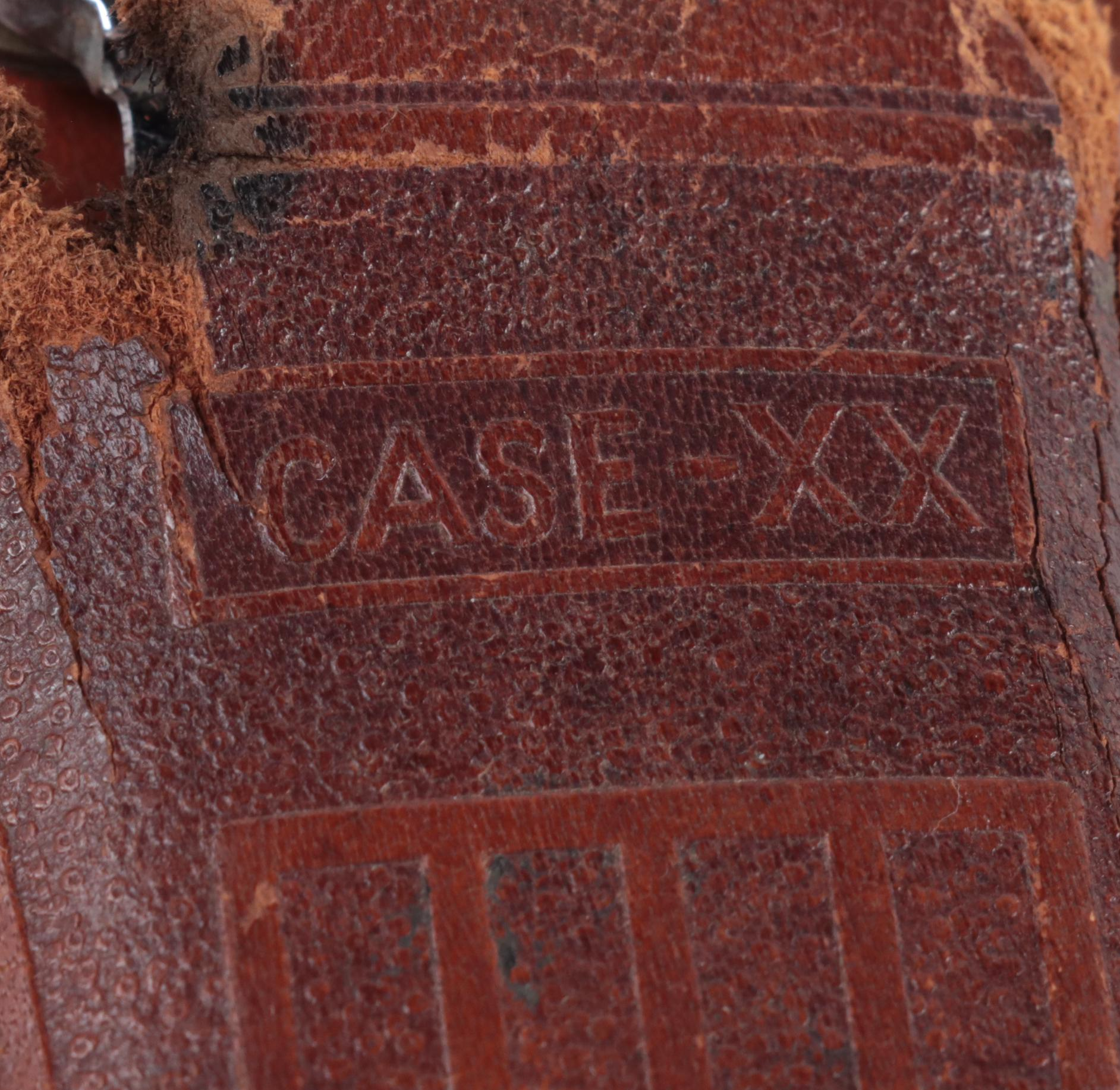 Case Green Acrylic Handled Fixed Blade Knife with Leather Scabbard