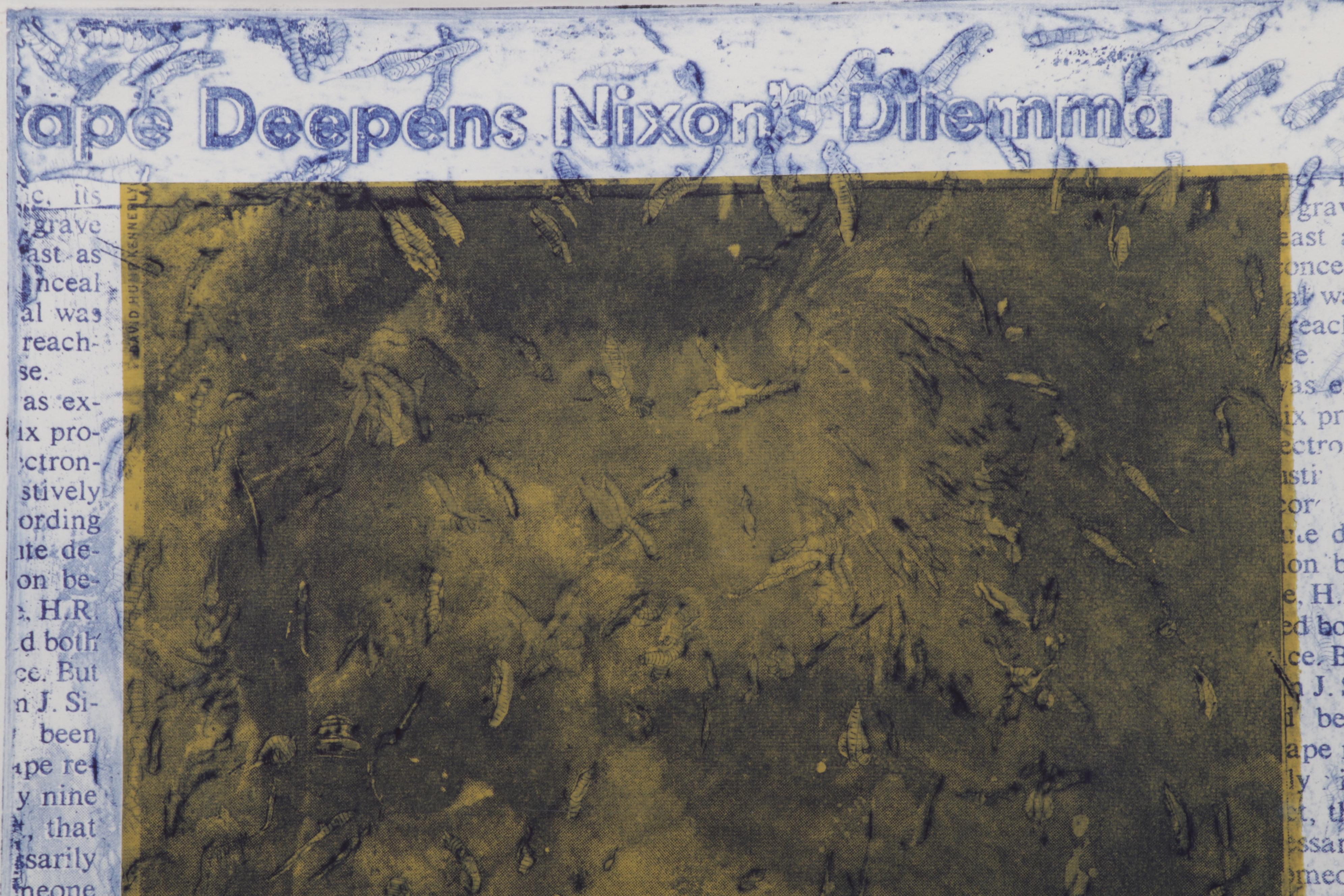 Sidney Chafetz Etching With Chine Collé "Vermiculation, Ephemera #1,"  1974