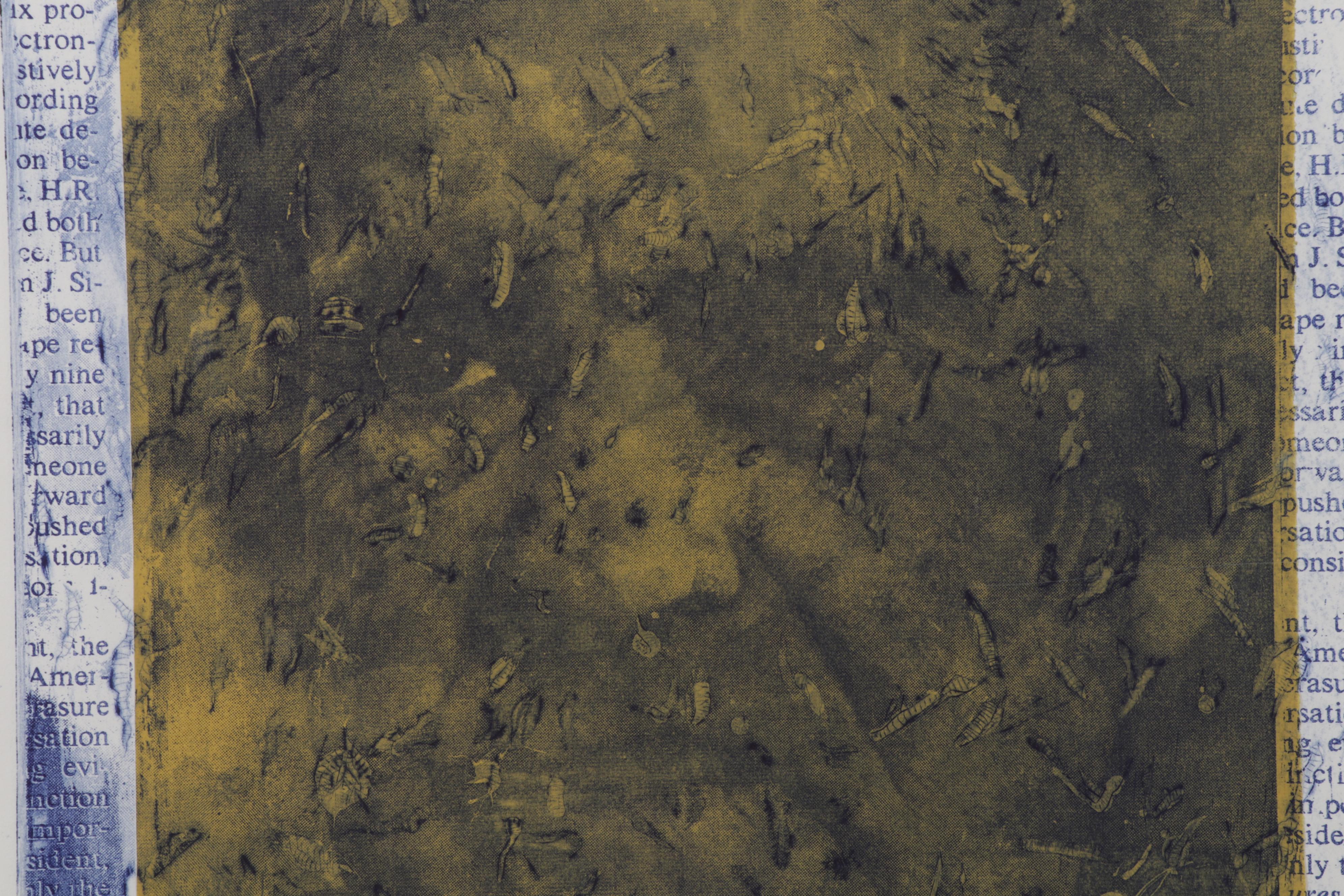 Sidney Chafetz Etching With Chine Collé "Vermiculation, Ephemera #1,"  1974