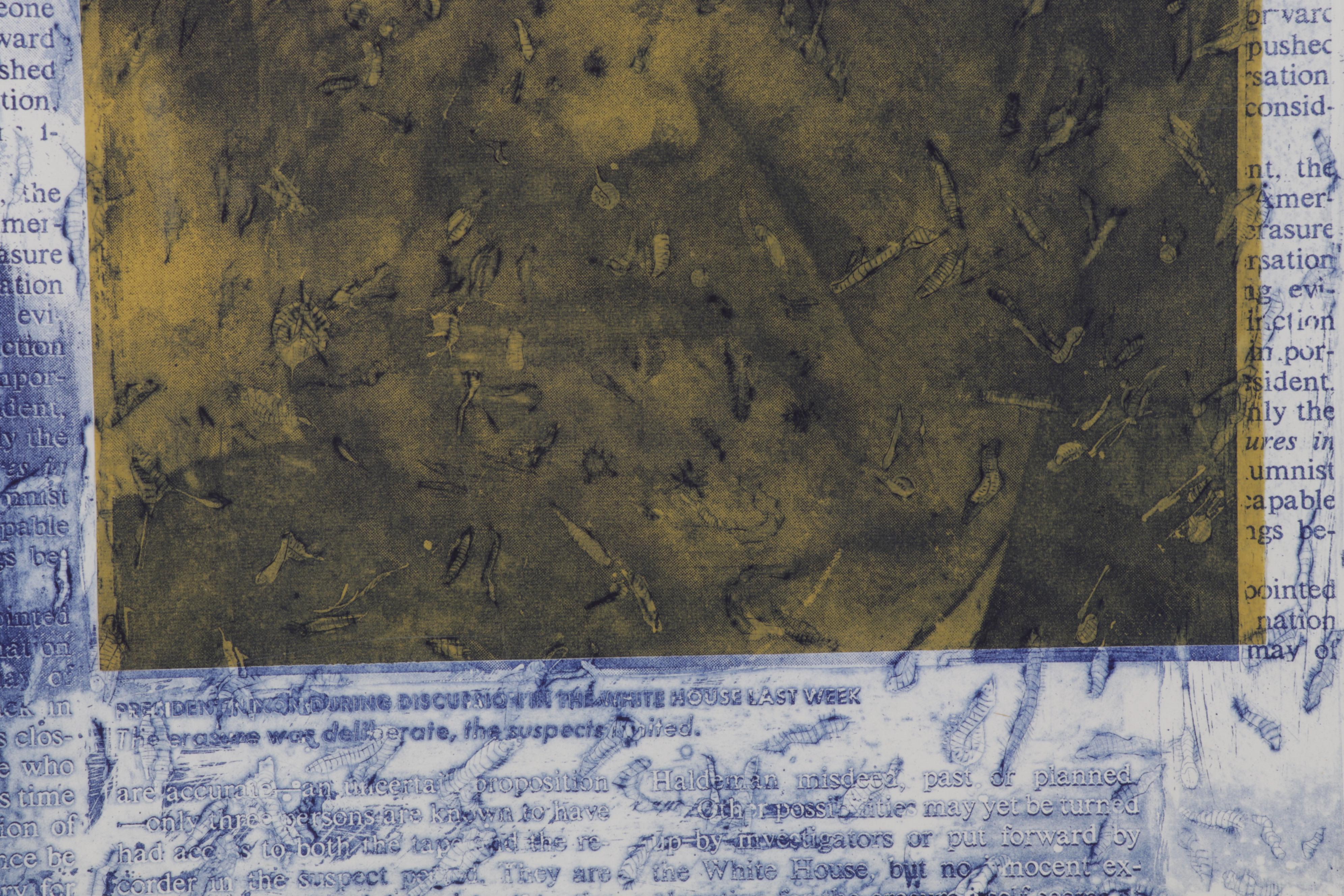 Sidney Chafetz Etching With Chine Collé "Vermiculation, Ephemera #1,"  1974