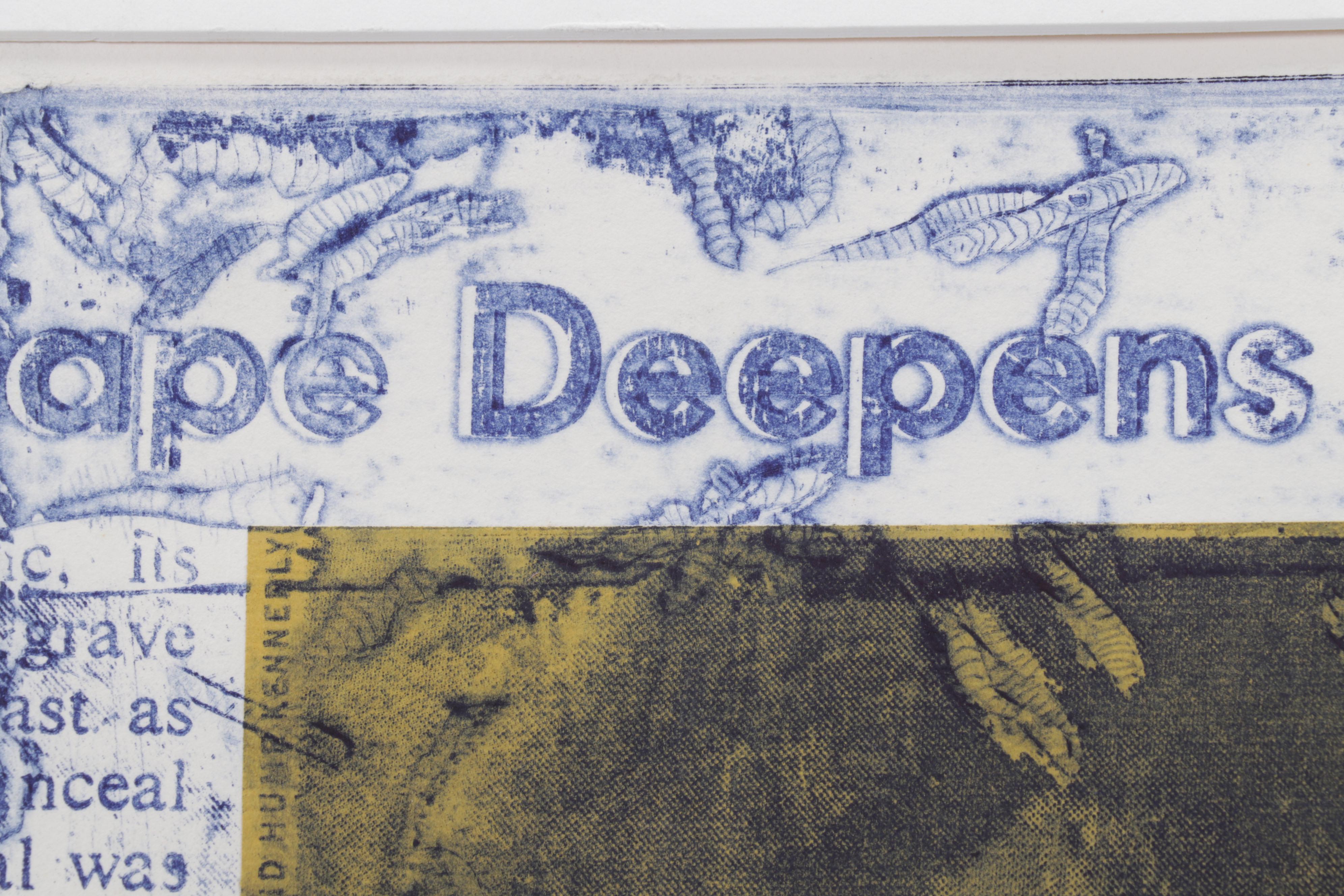 Sidney Chafetz Etching With Chine Collé "Vermiculation, Ephemera #1,"  1974