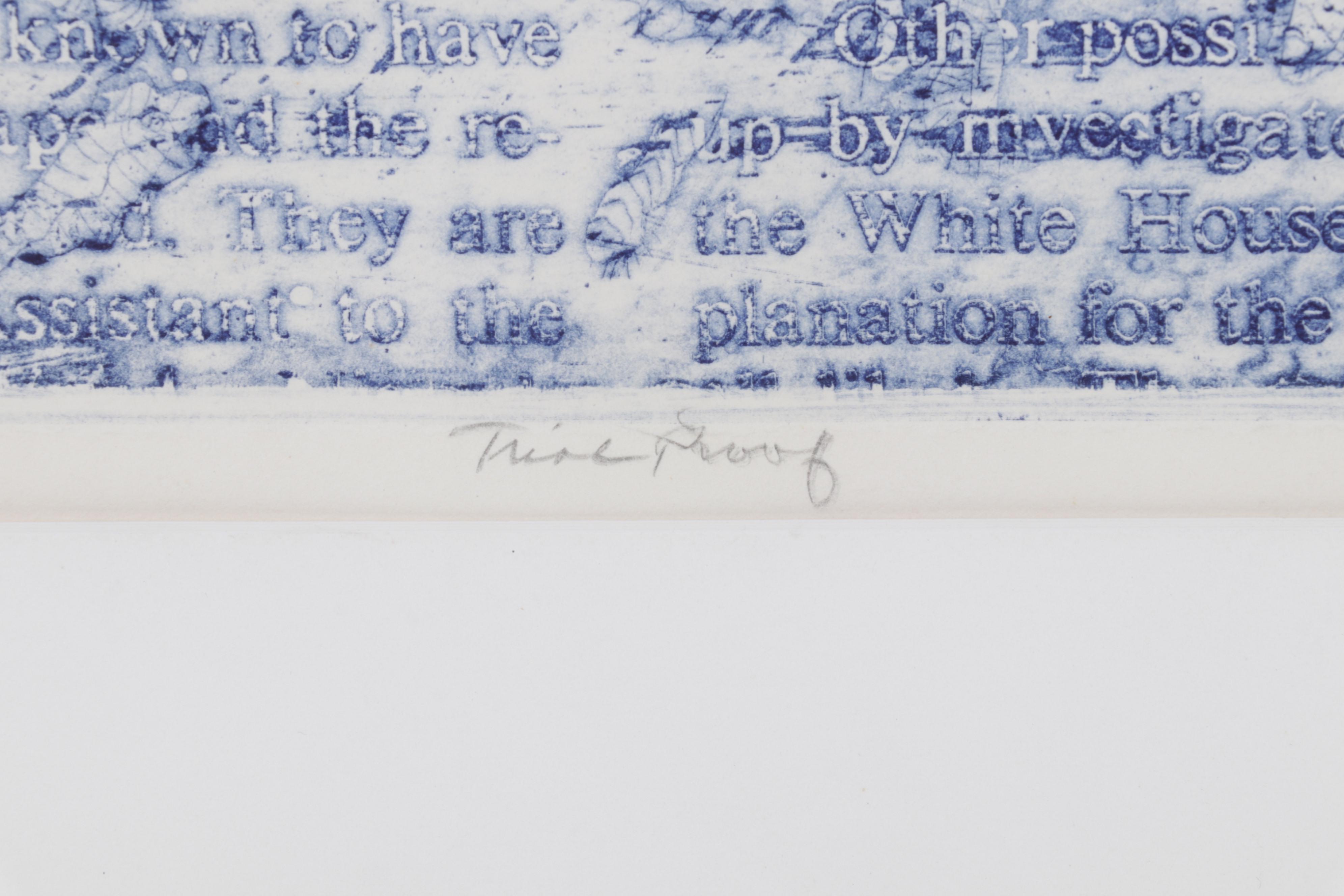 Sidney Chafetz Etching With Chine Collé "Vermiculation, Ephemera #1,"  1974