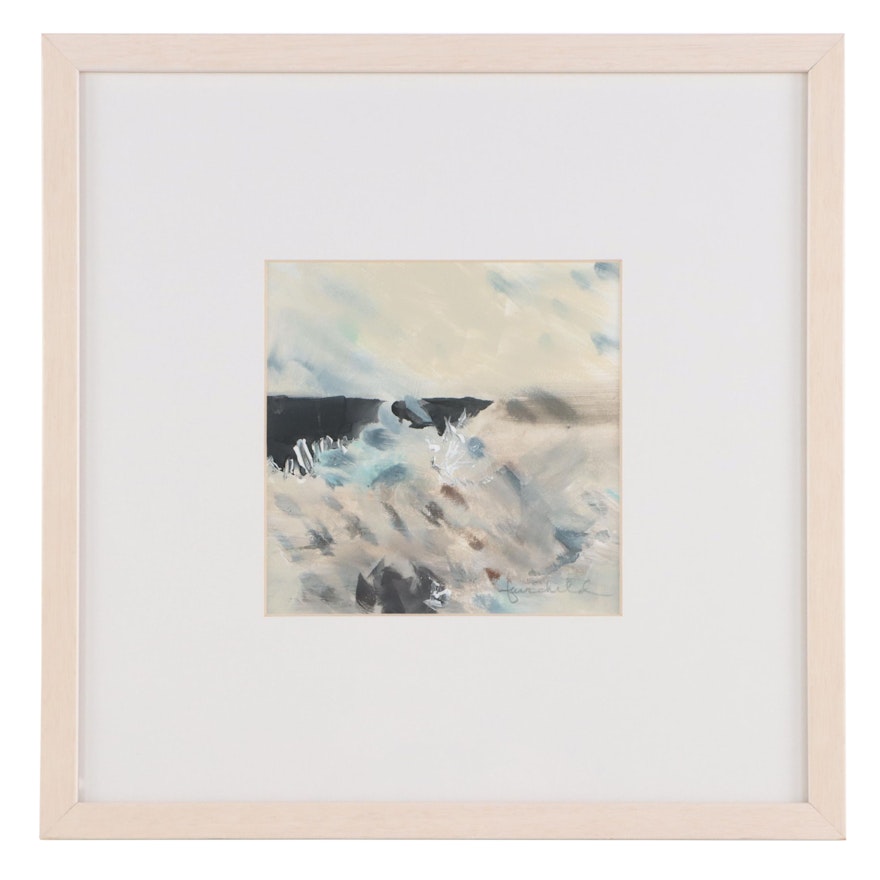 Anne Fairchild Abstract Acrylic Painting "Sea," Late 20th Century