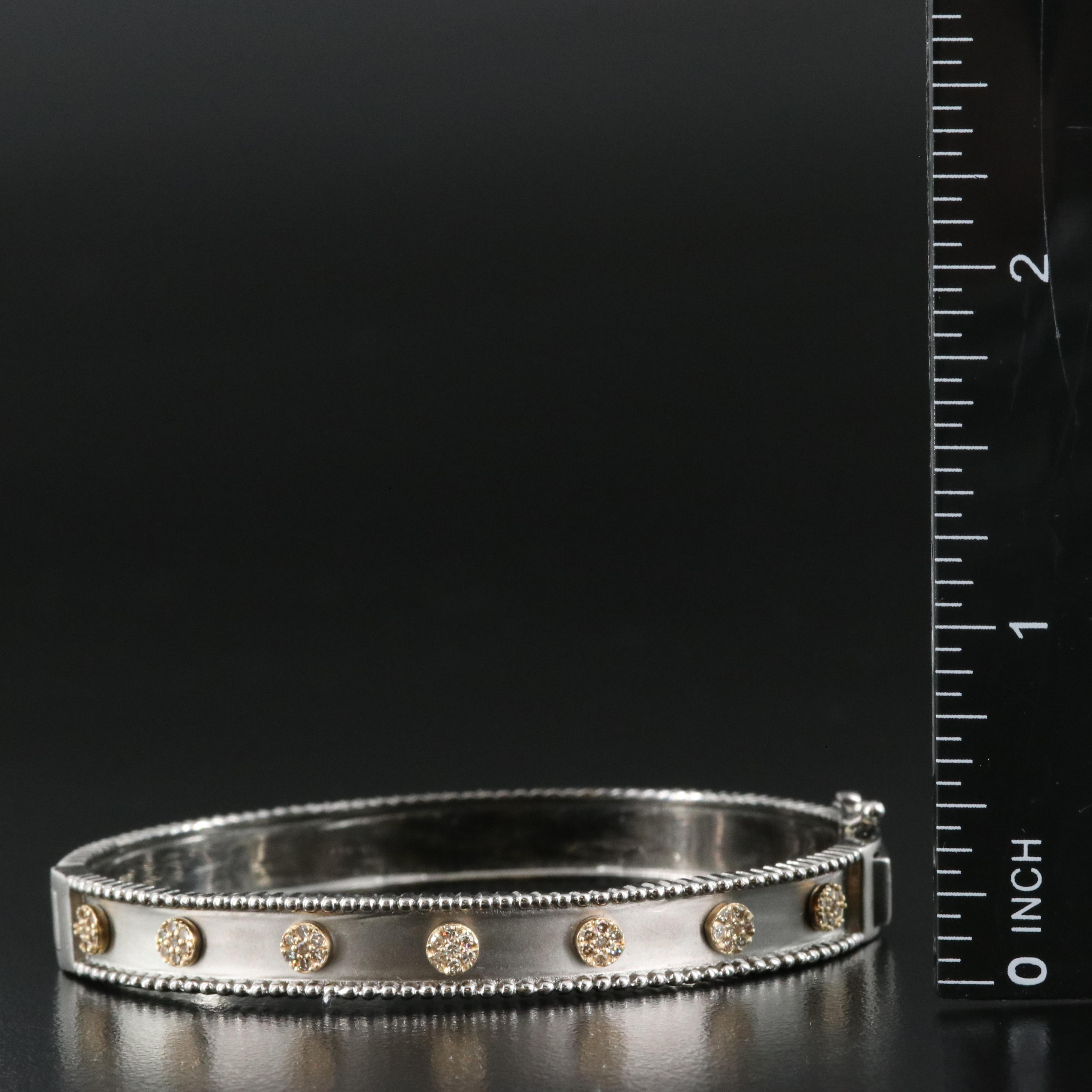Sterling Diamond Hinged Bangle