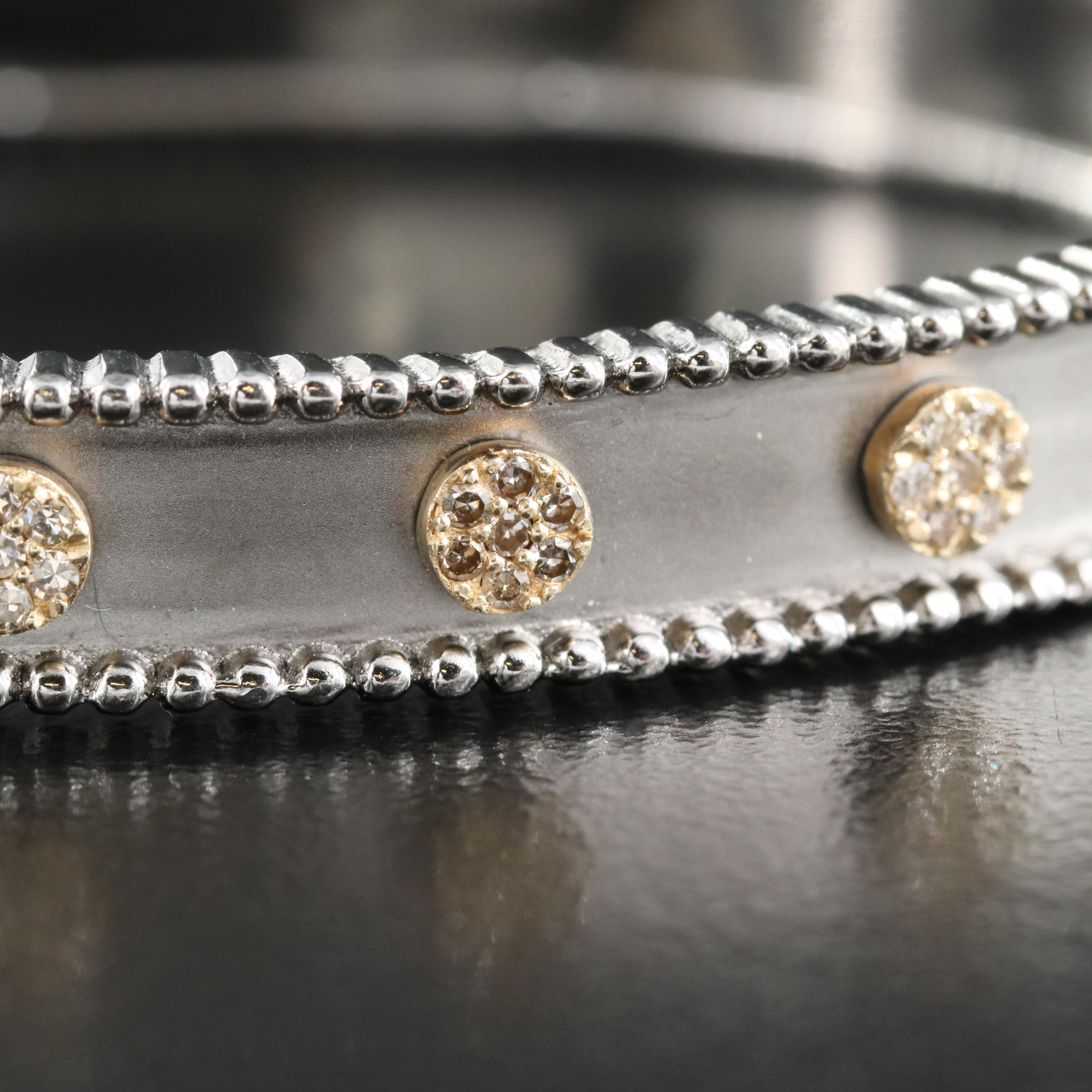 Sterling Diamond Hinged Bangle