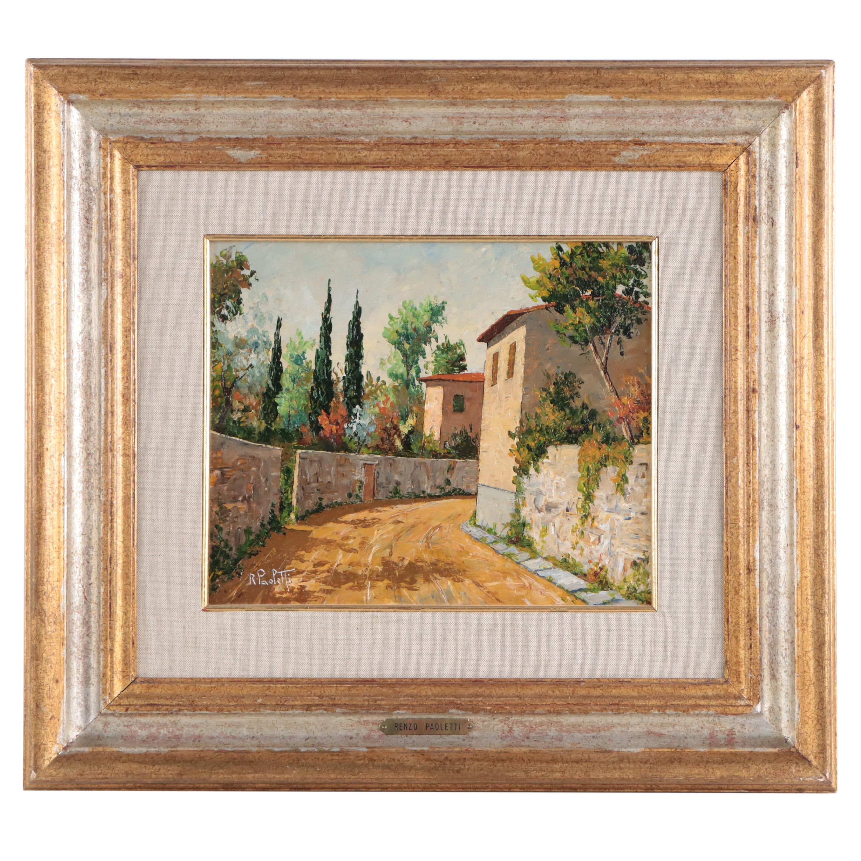 Renzo Paoletti Oil Painting of Florence Landscape "Premo Firenze"