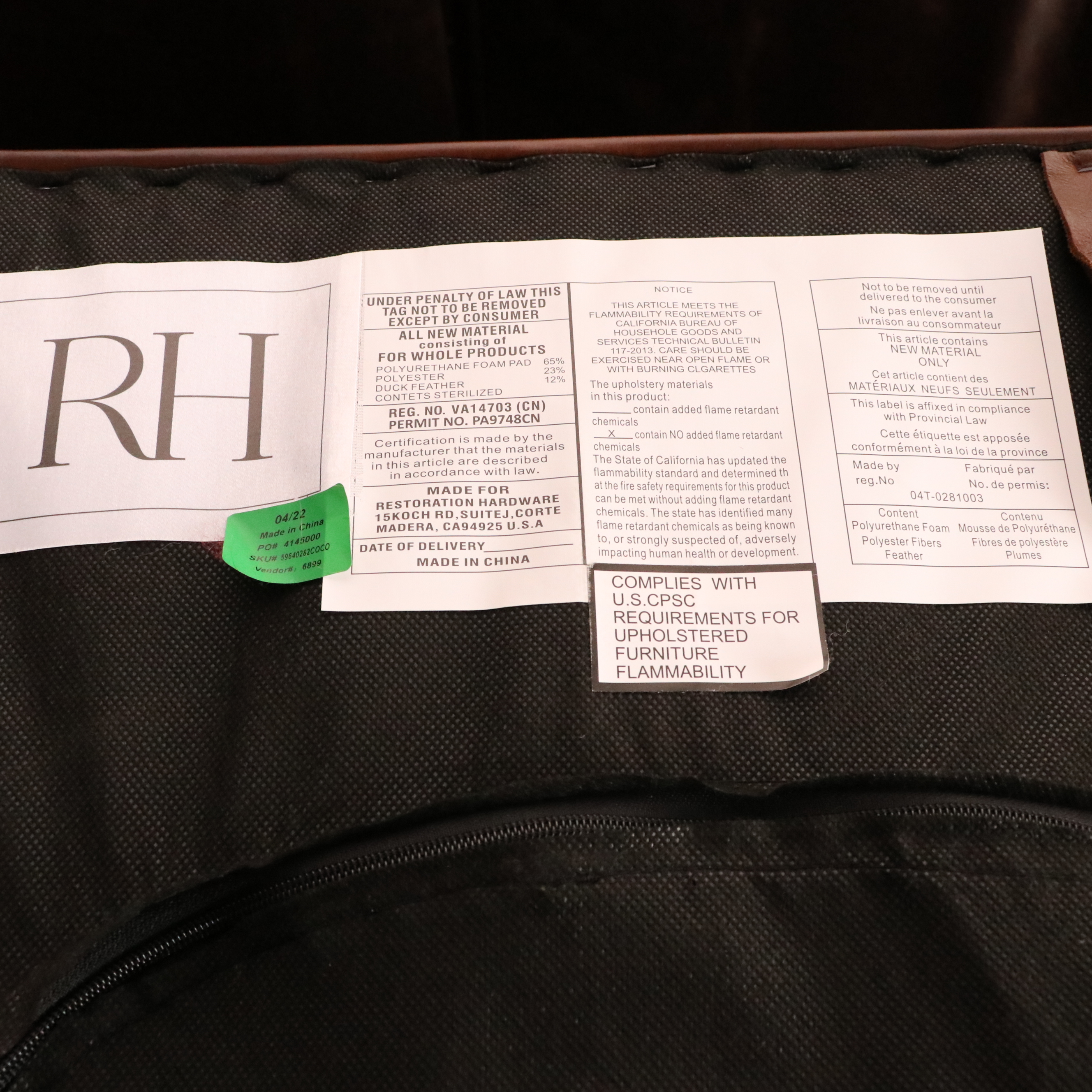 Restoration Hardware "Lancaster" Leather Sleeper Sofa and Ottoman