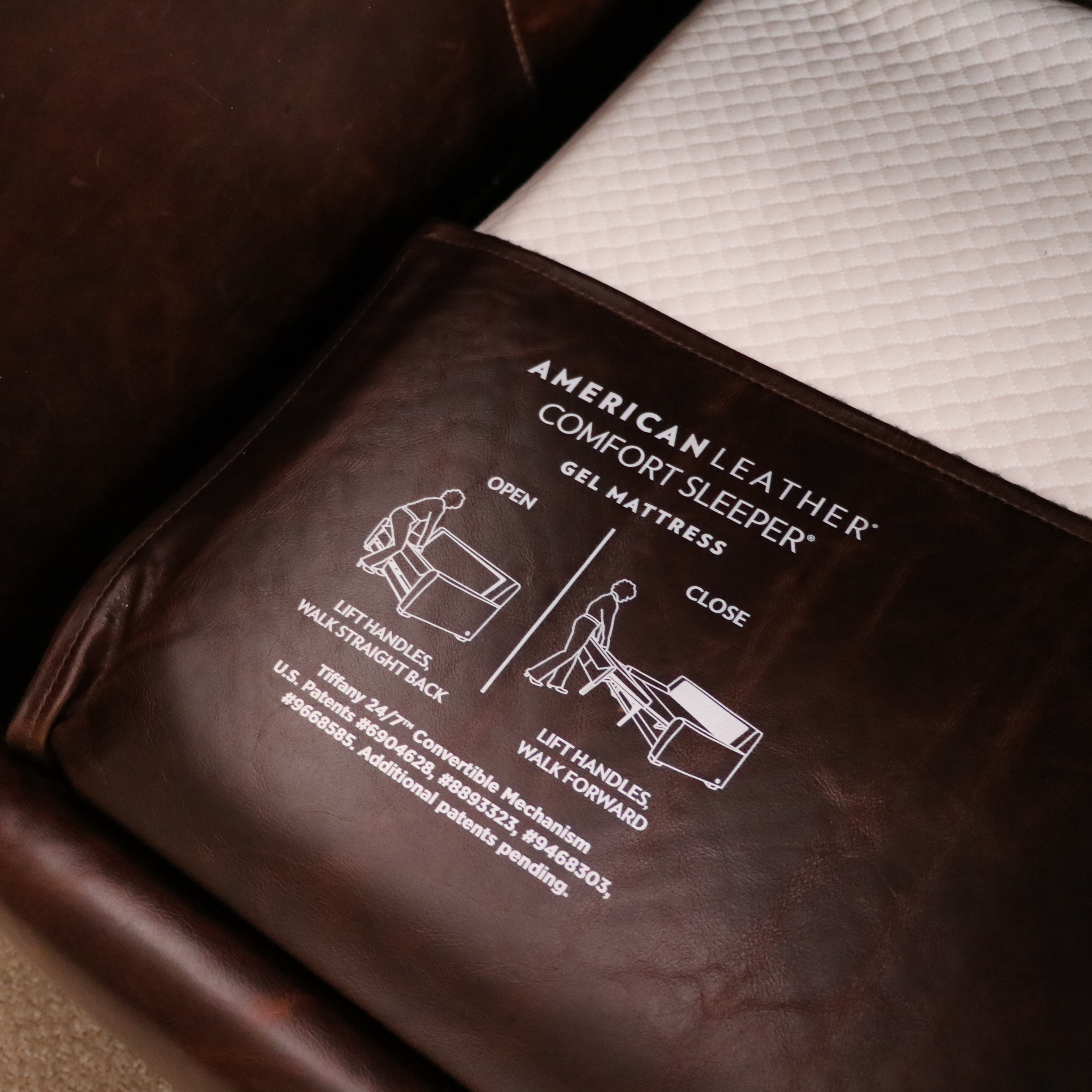 Restoration Hardware "Lancaster" Leather Sleeper Sofa and Ottoman