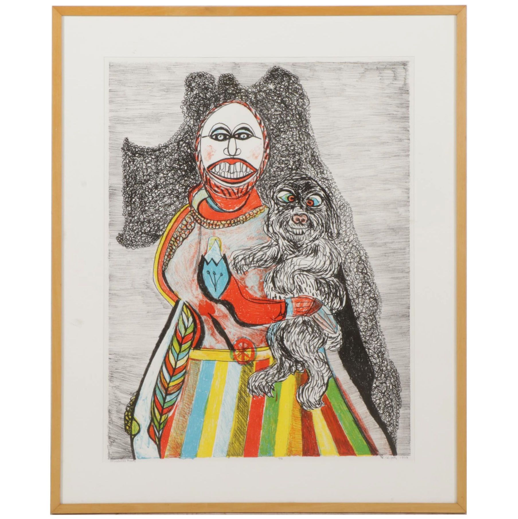 Sidney Chafetz Color Lithograph "Prinzhorn's Beauty," 1998