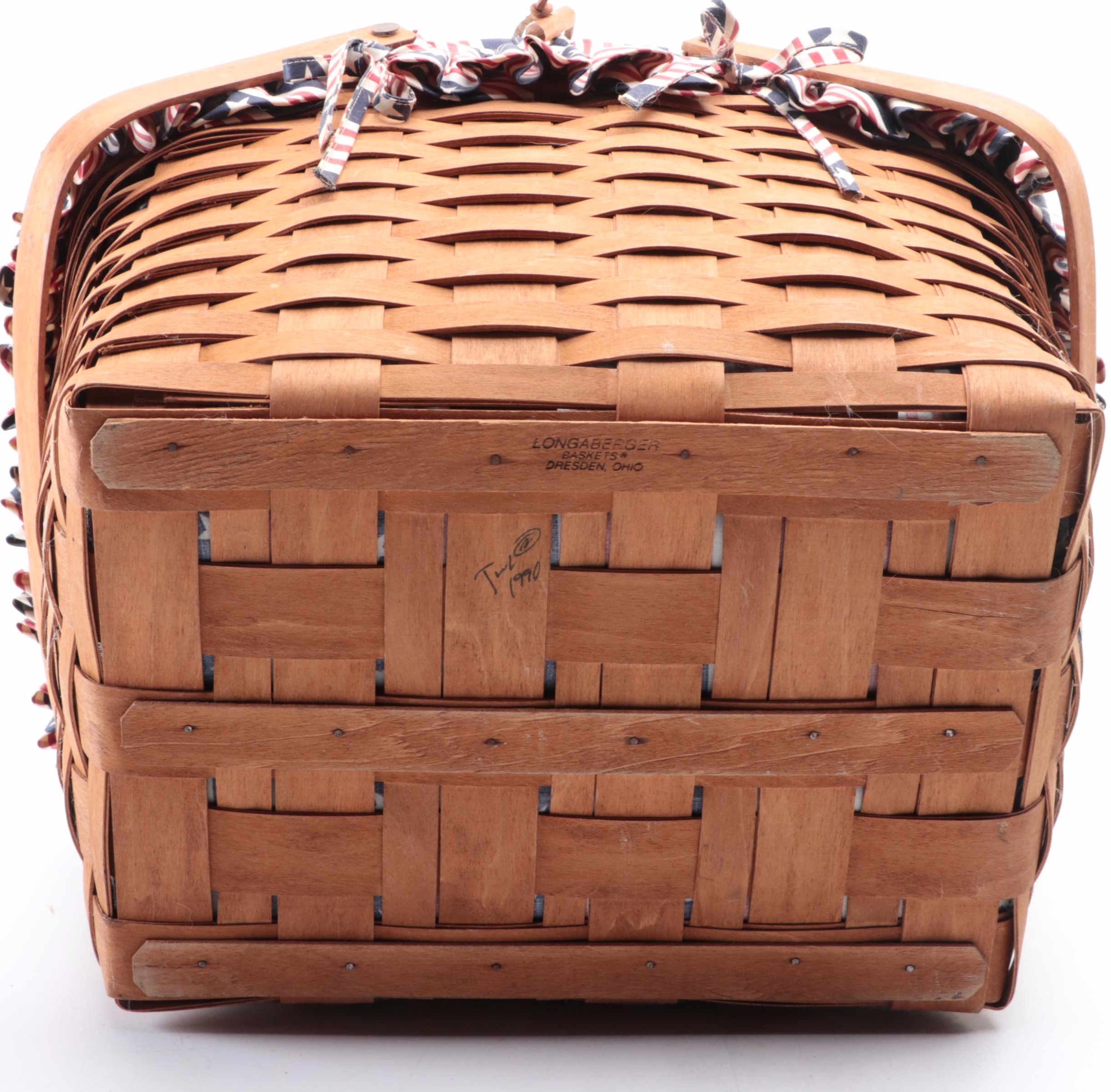 Longaberger Handwoven Maple Baskets Including 2002 Collector's Club