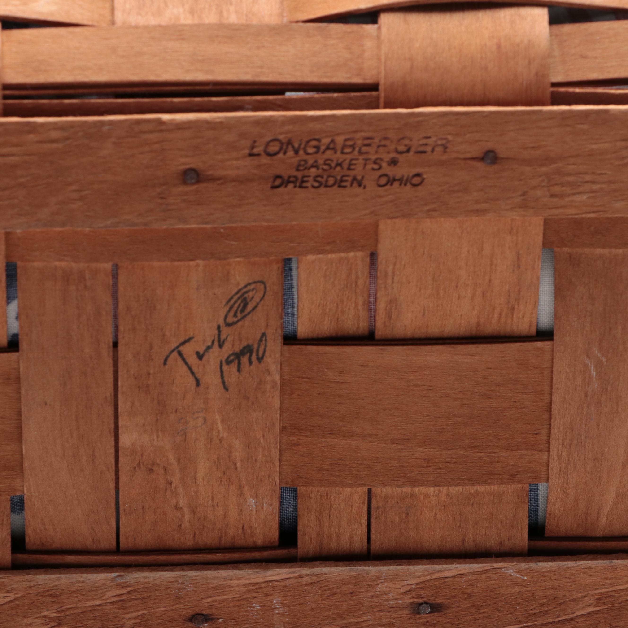 Longaberger Handwoven Maple Baskets Including 2002 Collector's Club