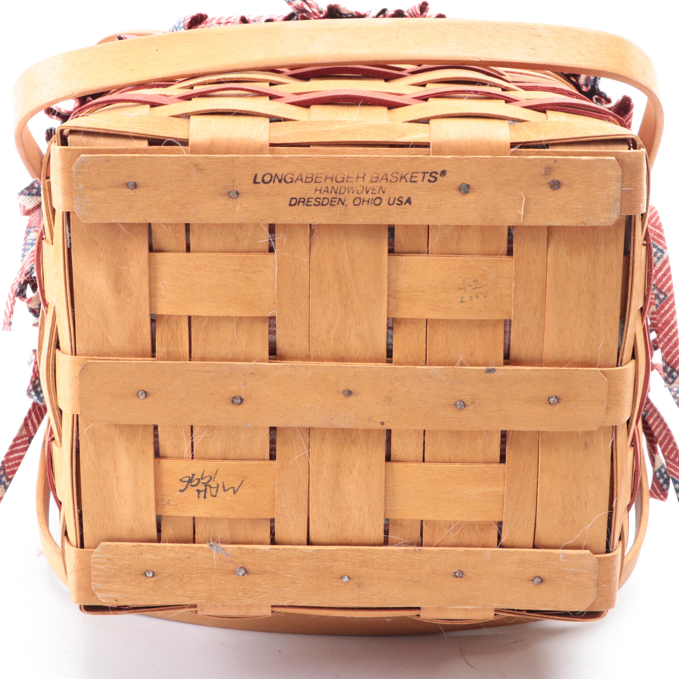 Longaberger Handwoven Maple Baskets Including 2002 Collector's Club