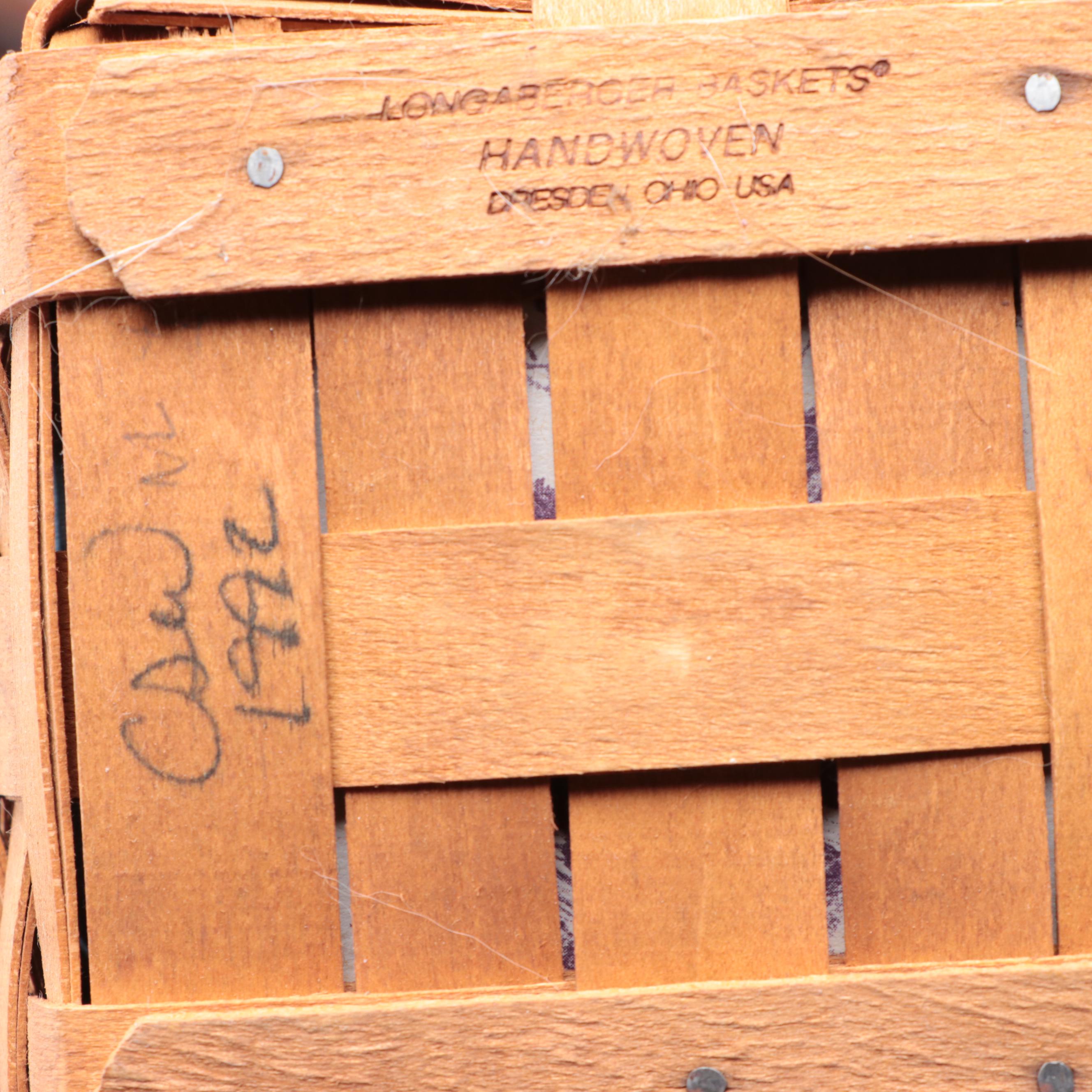 Longaberger "Sweet Basil" and Other Handwoven Maple Baskets