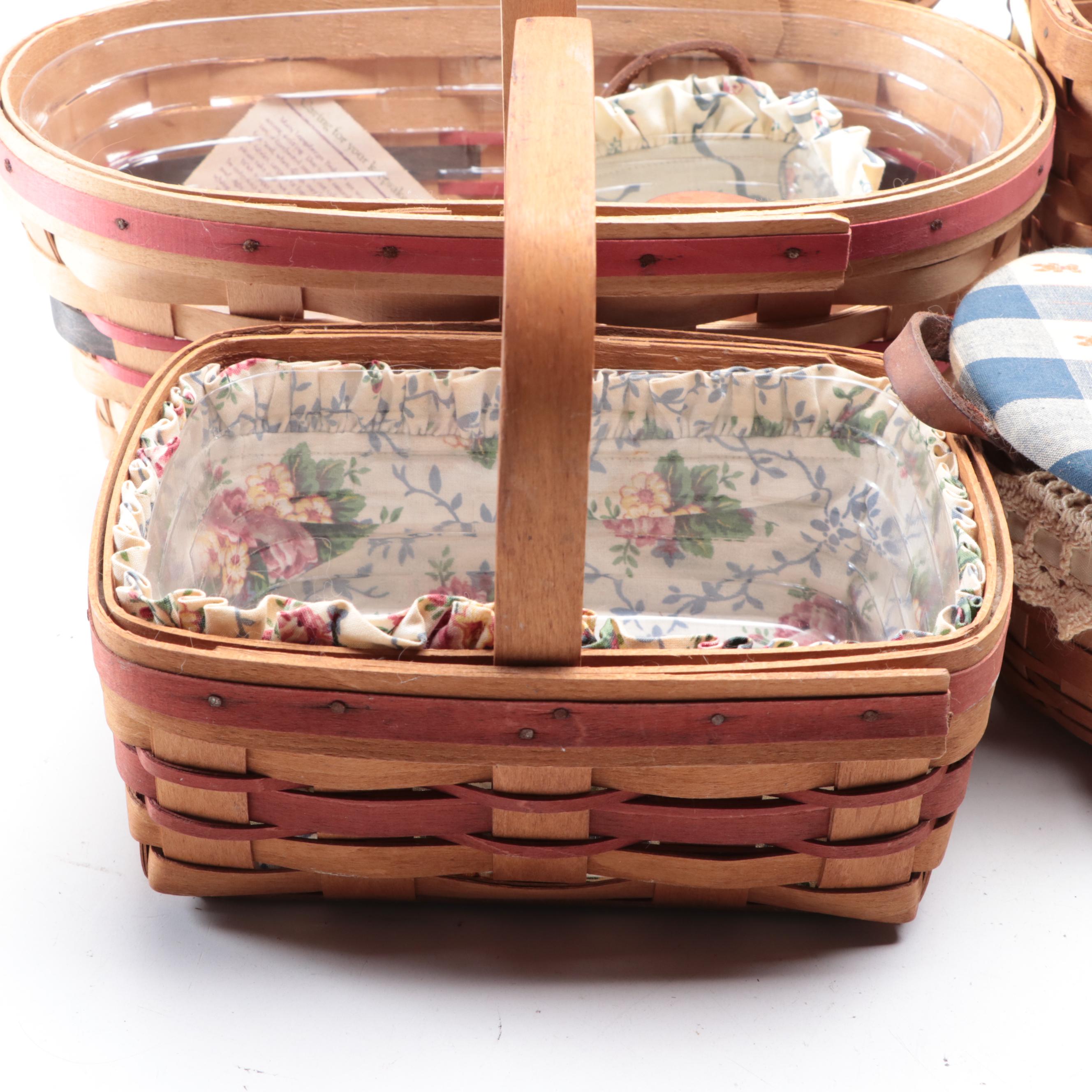 Longaberger "Sweet Basil" and Other Handwoven Maple Baskets