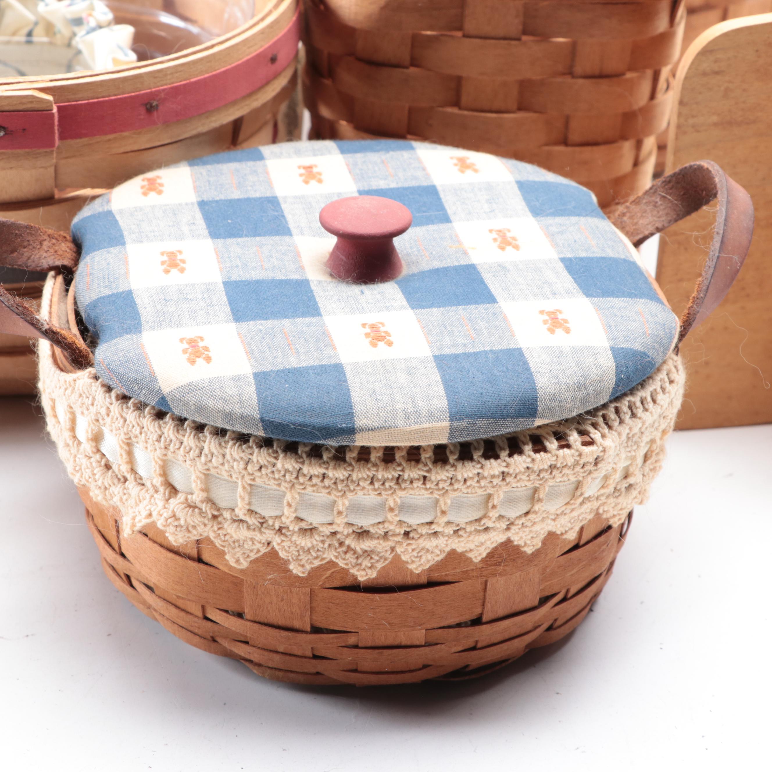 Longaberger "Sweet Basil" and Other Handwoven Maple Baskets